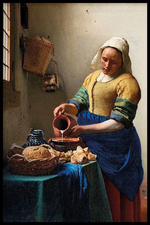 Walljar poster ingelijst - Johannes Vermeer - Het Melkmeisje II Poster ingelijst - 70 x 100 cm
