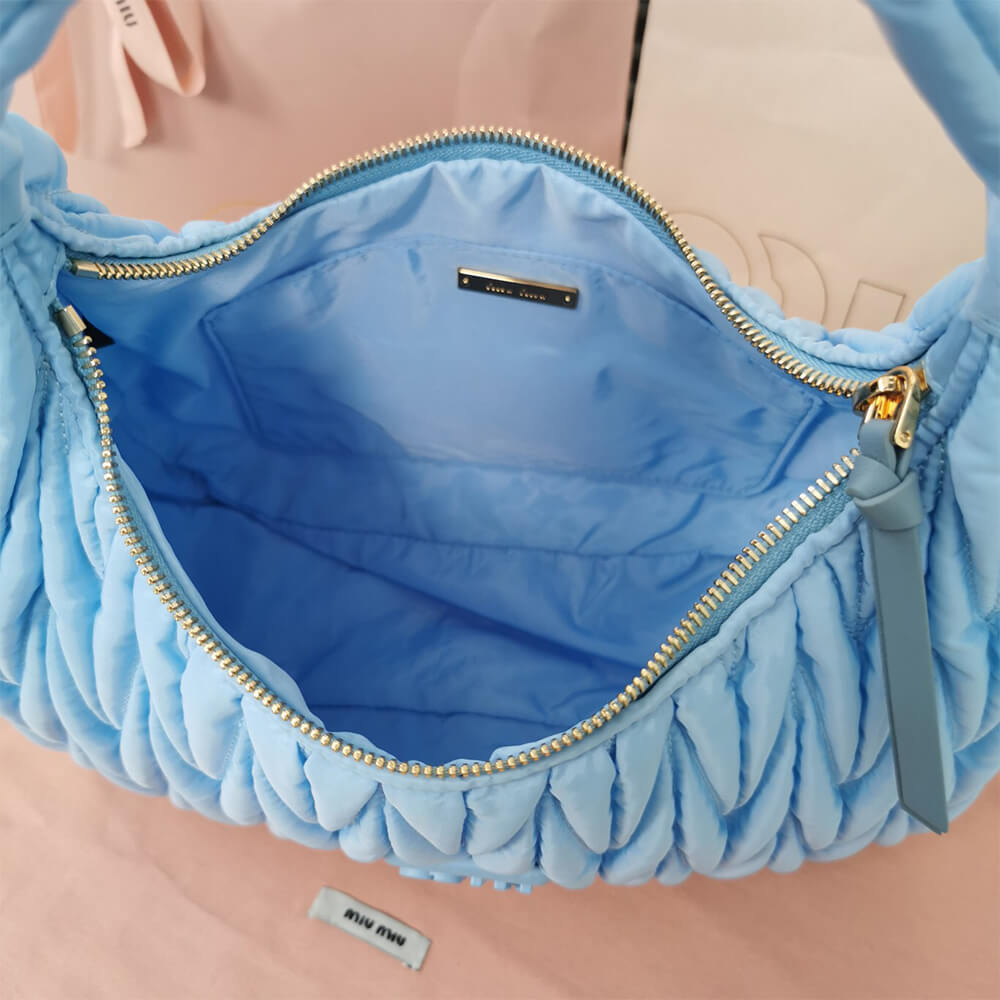 Miu Wander matelasse regenerated nylon hobo bag - Top Club