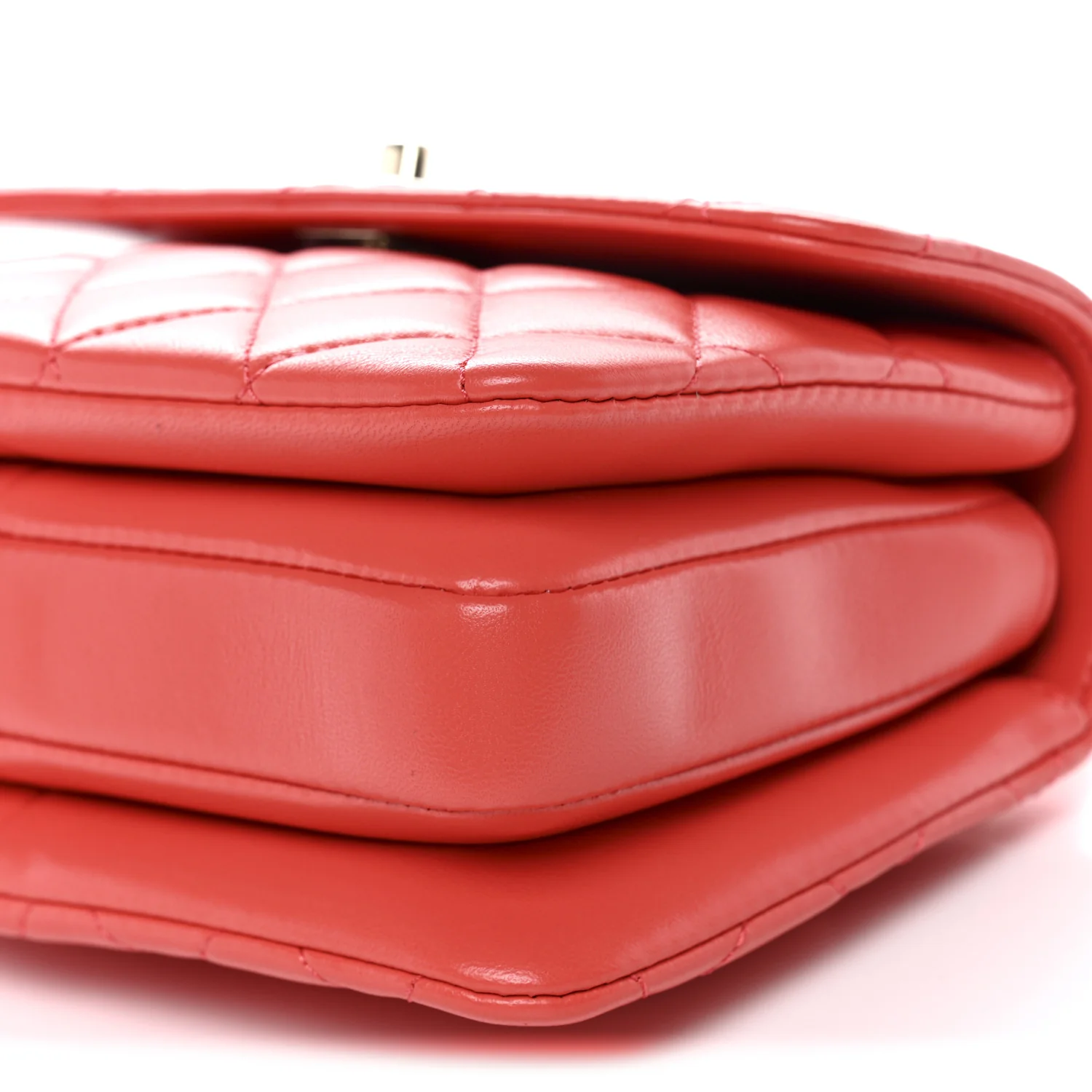 Lambskin Quilted Small Trendy CC Flap Dual Handle Bag Orange - Top Club