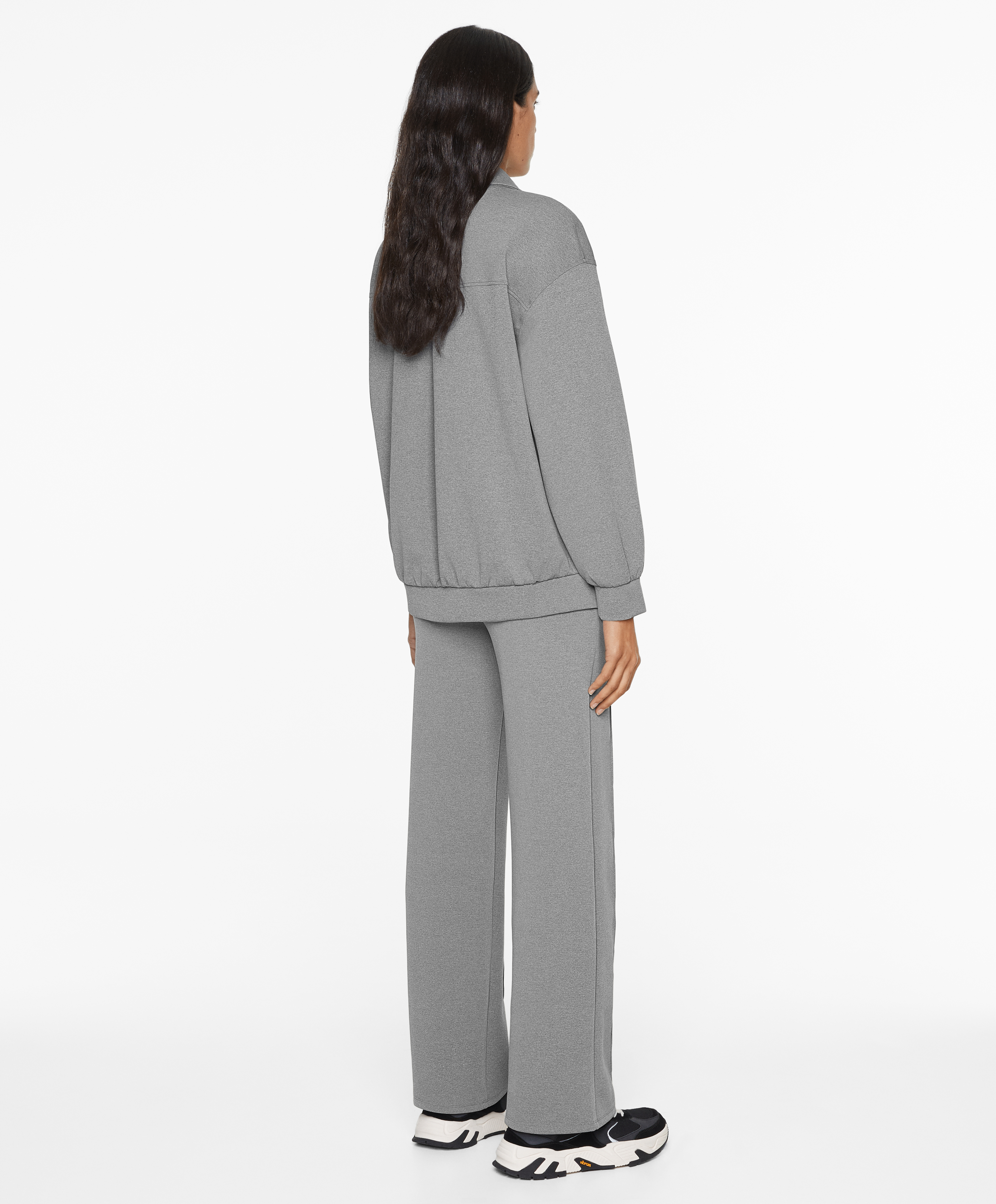 OYSHO Neoprene-effect straight-leg trousers with crease