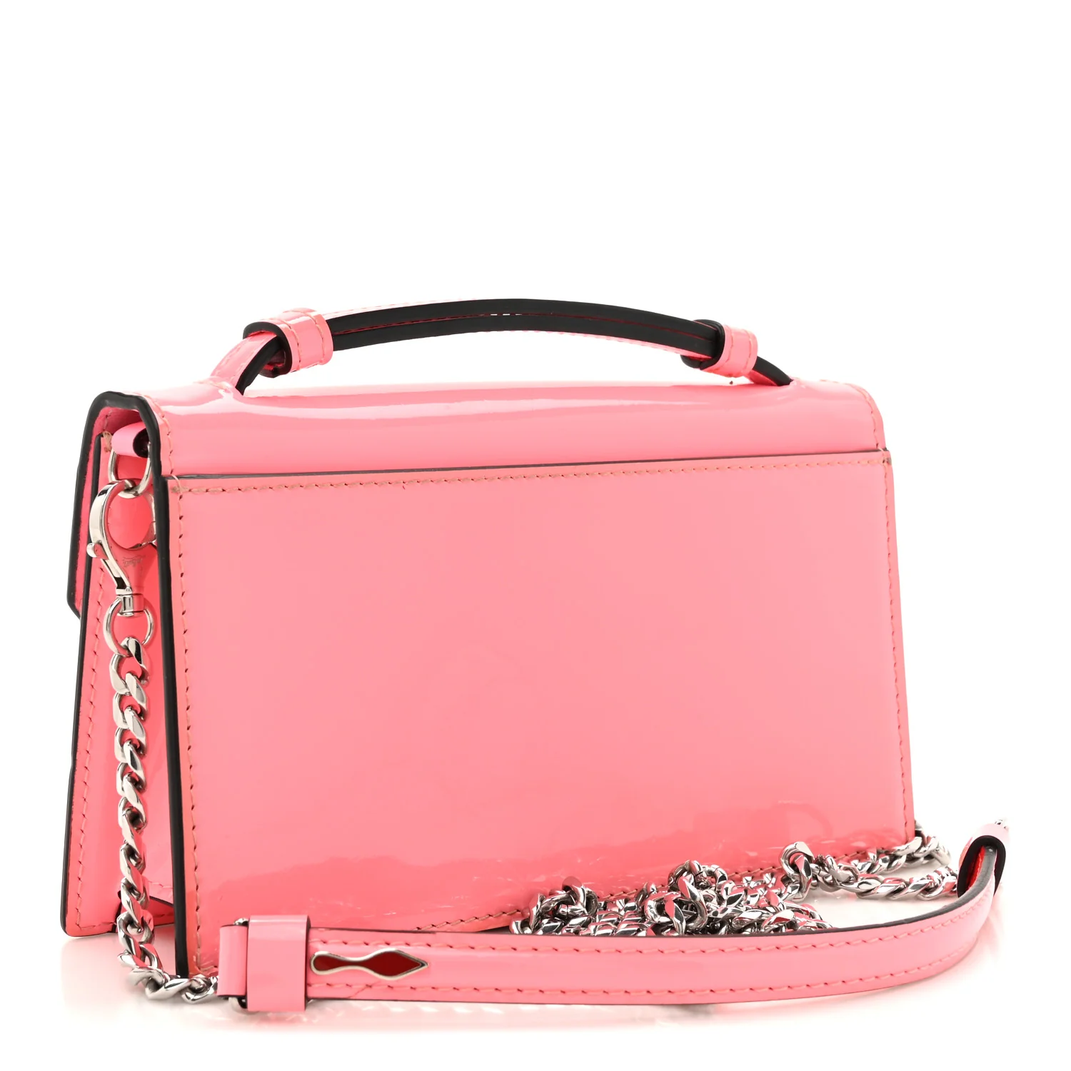 Patent Calfskin Small Elisa Baguette Bubble Gum - Top Club