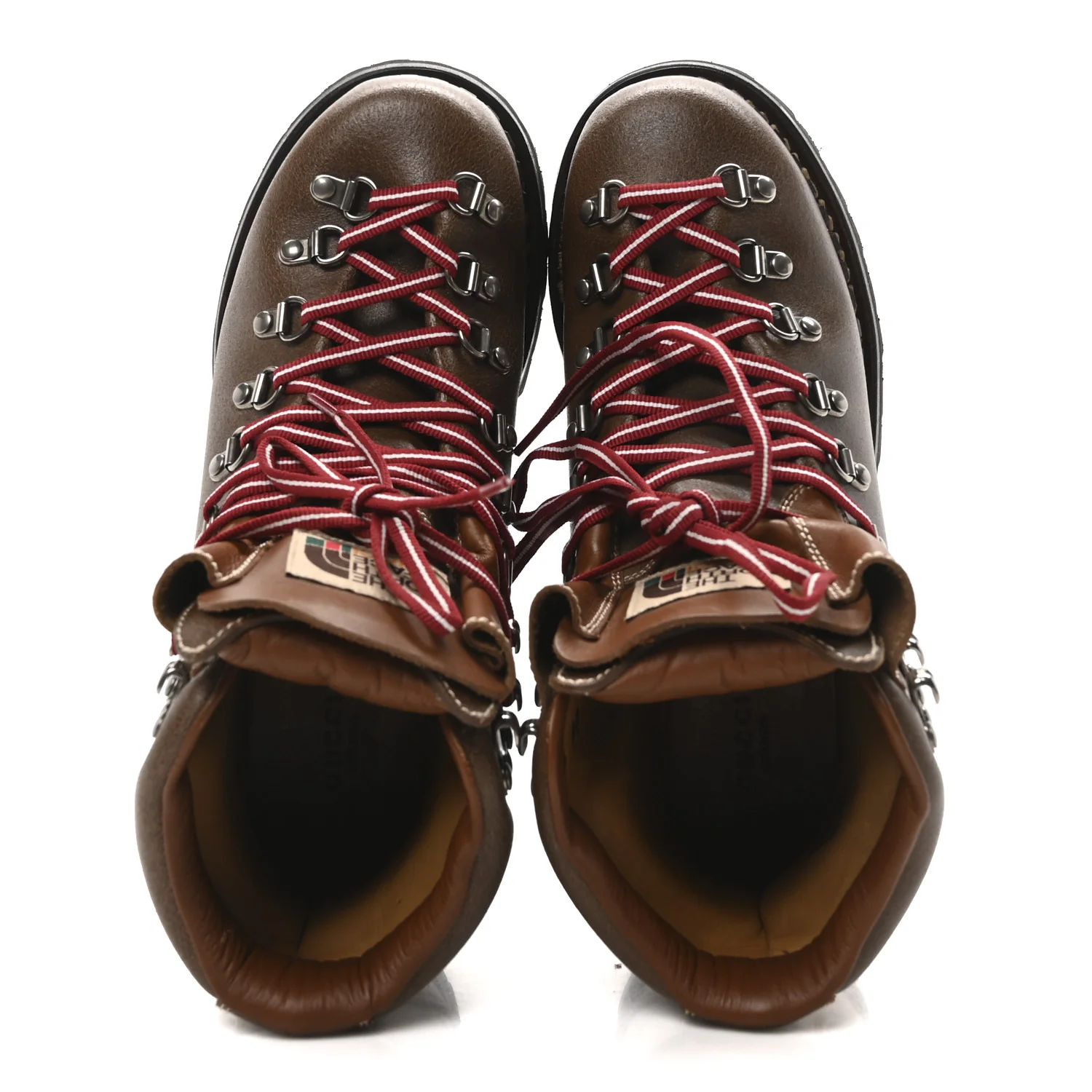 X THE NORTH FACE Calfskin Mens Hiking Ankle Boots 39 Foggy Tabacco Cuir