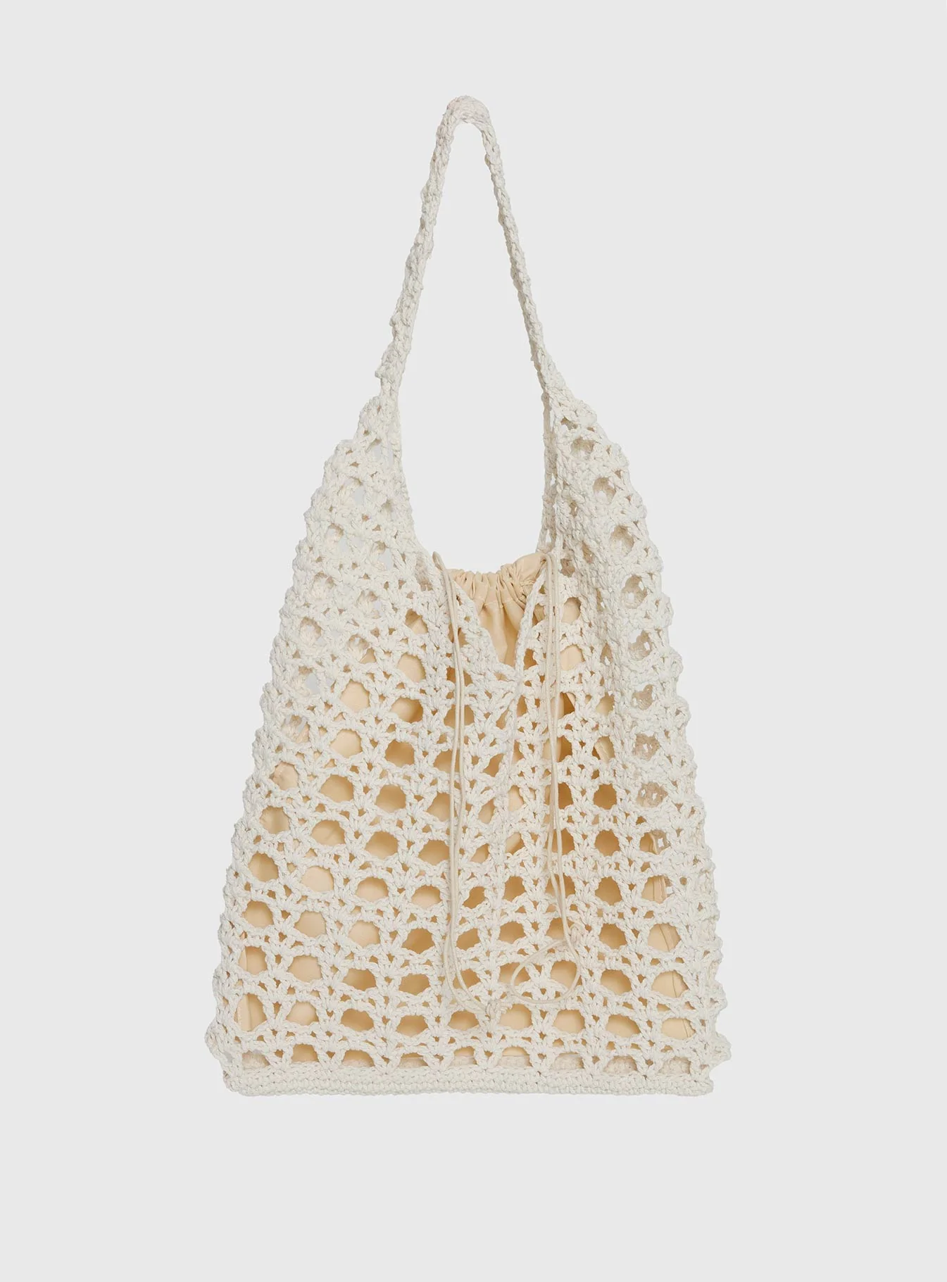 Annalissa Crochet Tote Bag White
