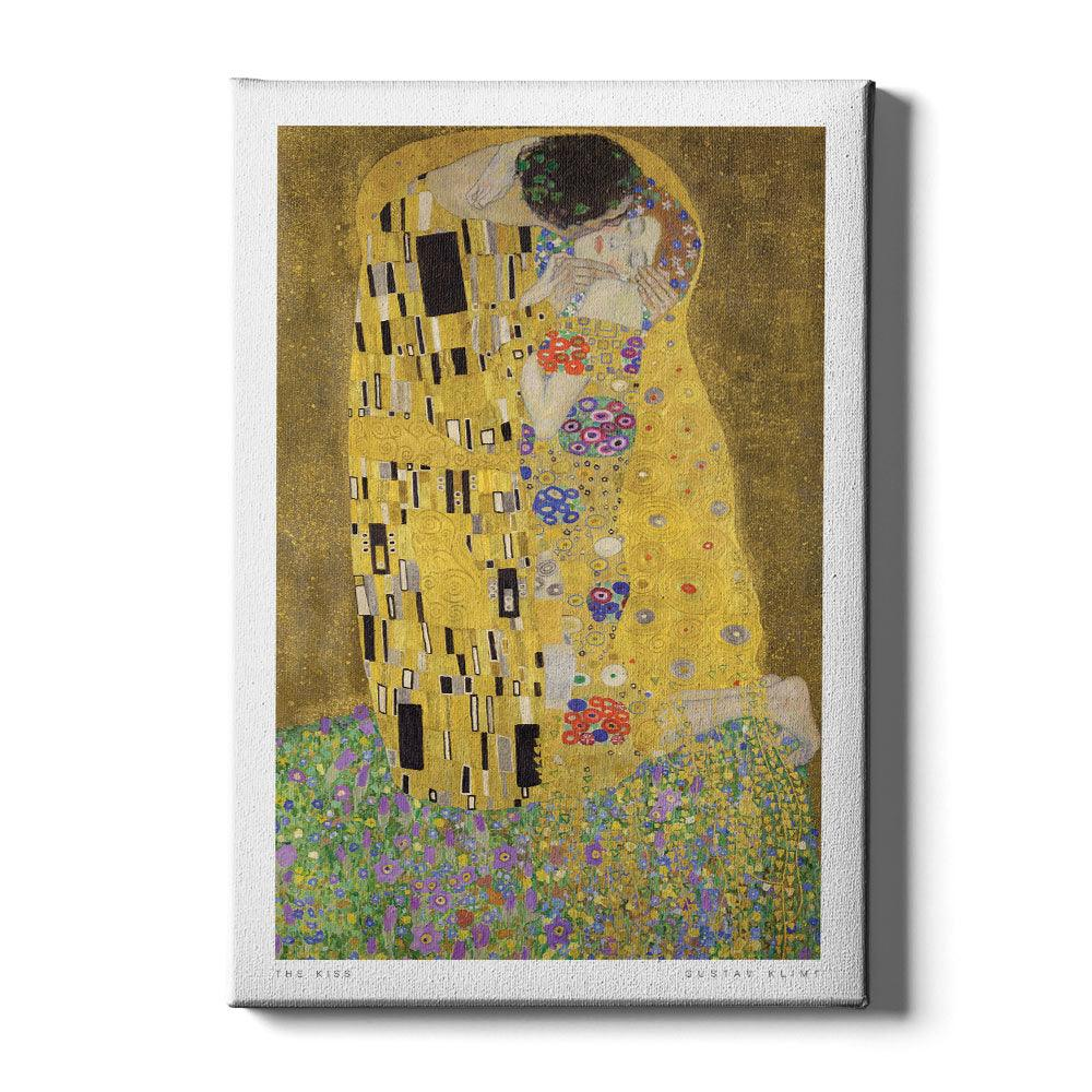 Walljar canvas schilderij - Gustav Klimt - De Kus Canvas schilderij - 120 x 180 cm