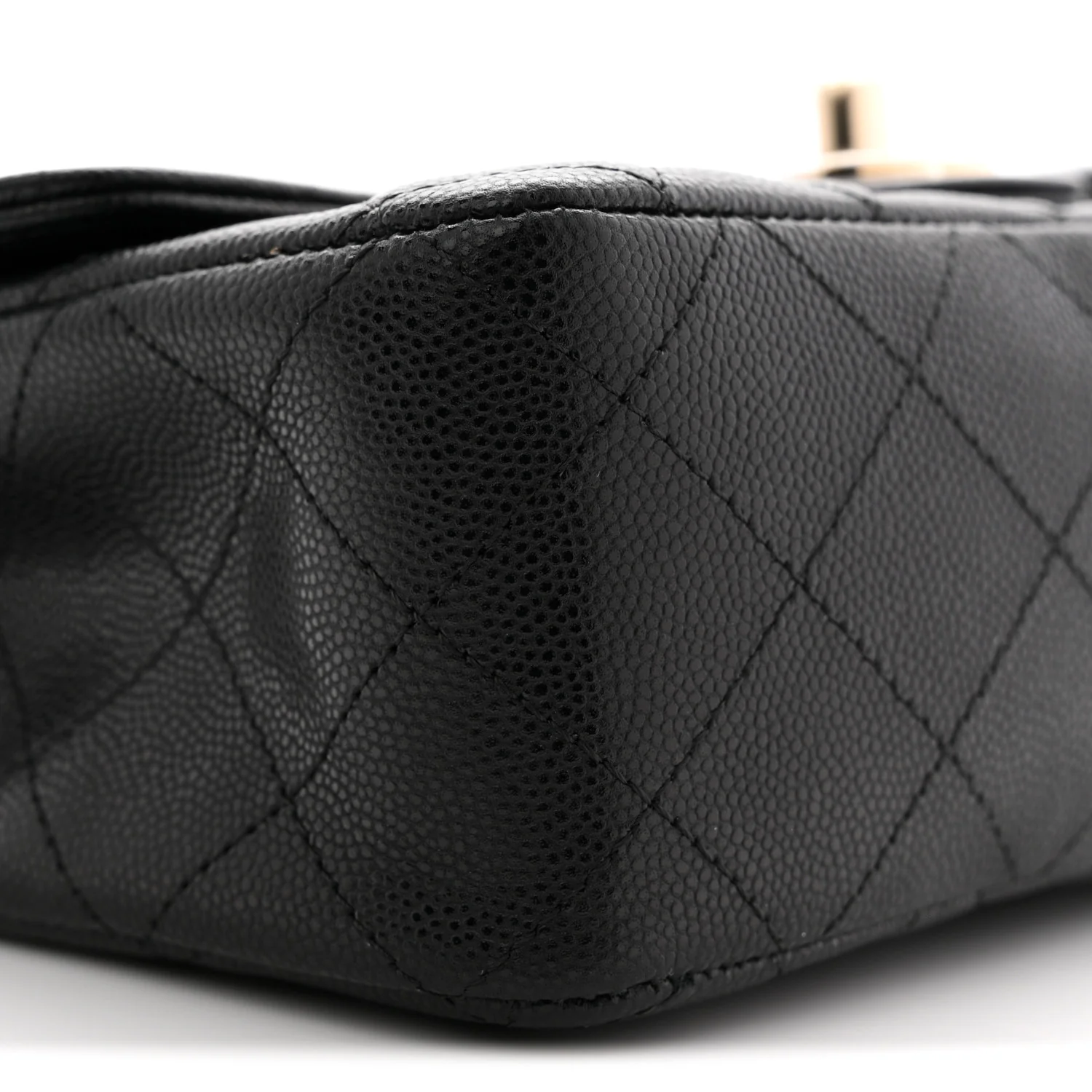 Caviar Quilted Mini Rectangular Flap Black - Top Club