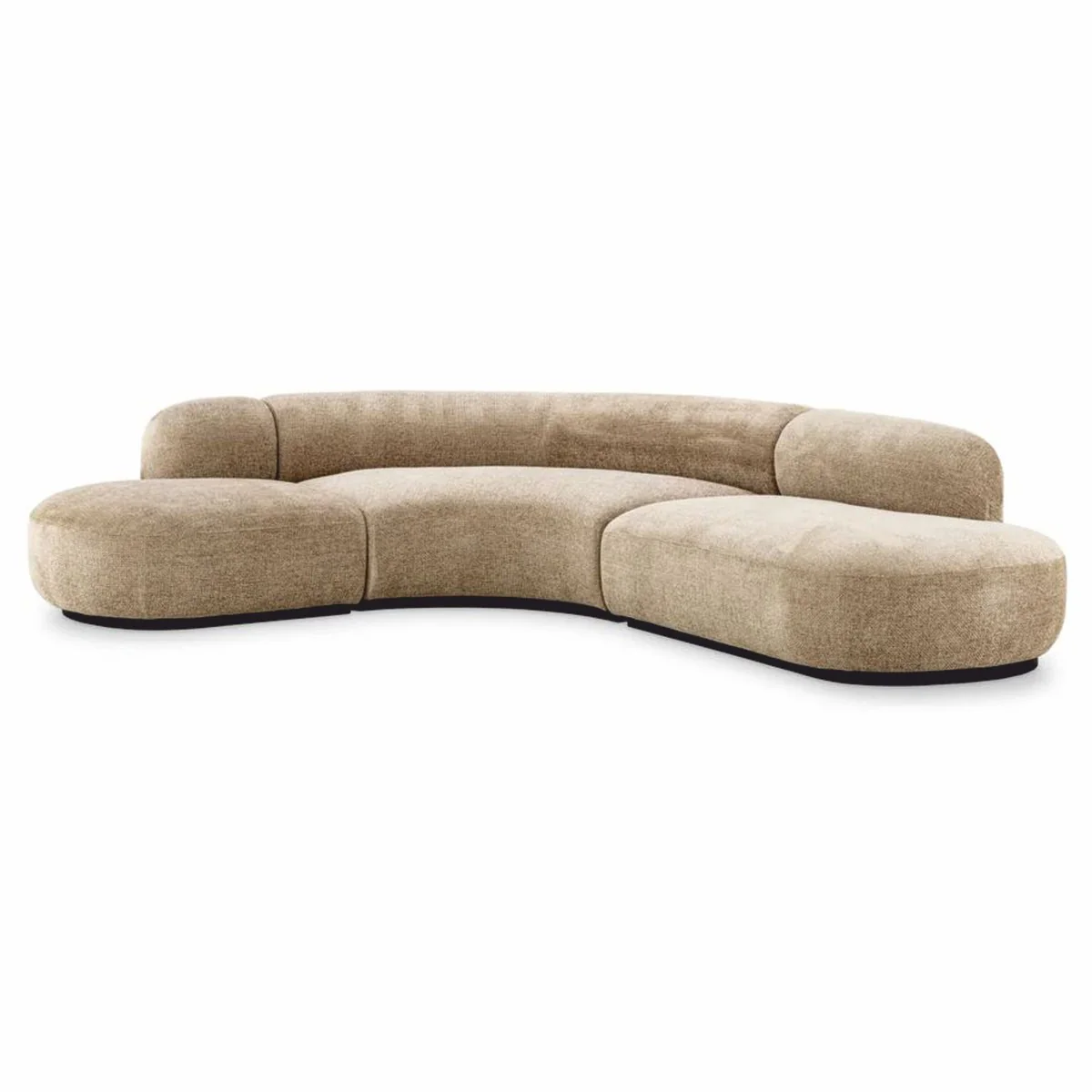 Luxury corner sofa sand / black 300 x 257 x H. 70 cm - living room & hotel furniture
