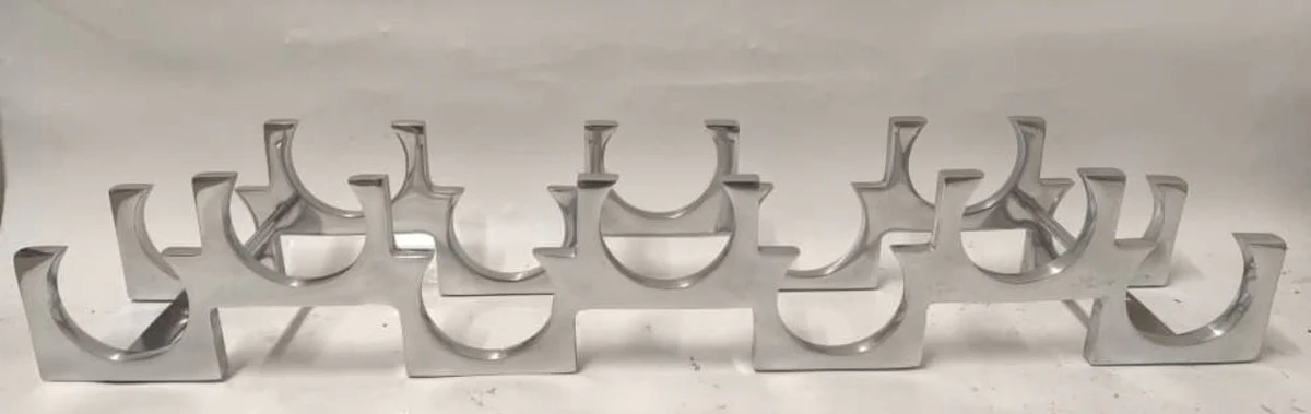 Aluminum wall wine rack silver H. 84 cm - decorative accessories