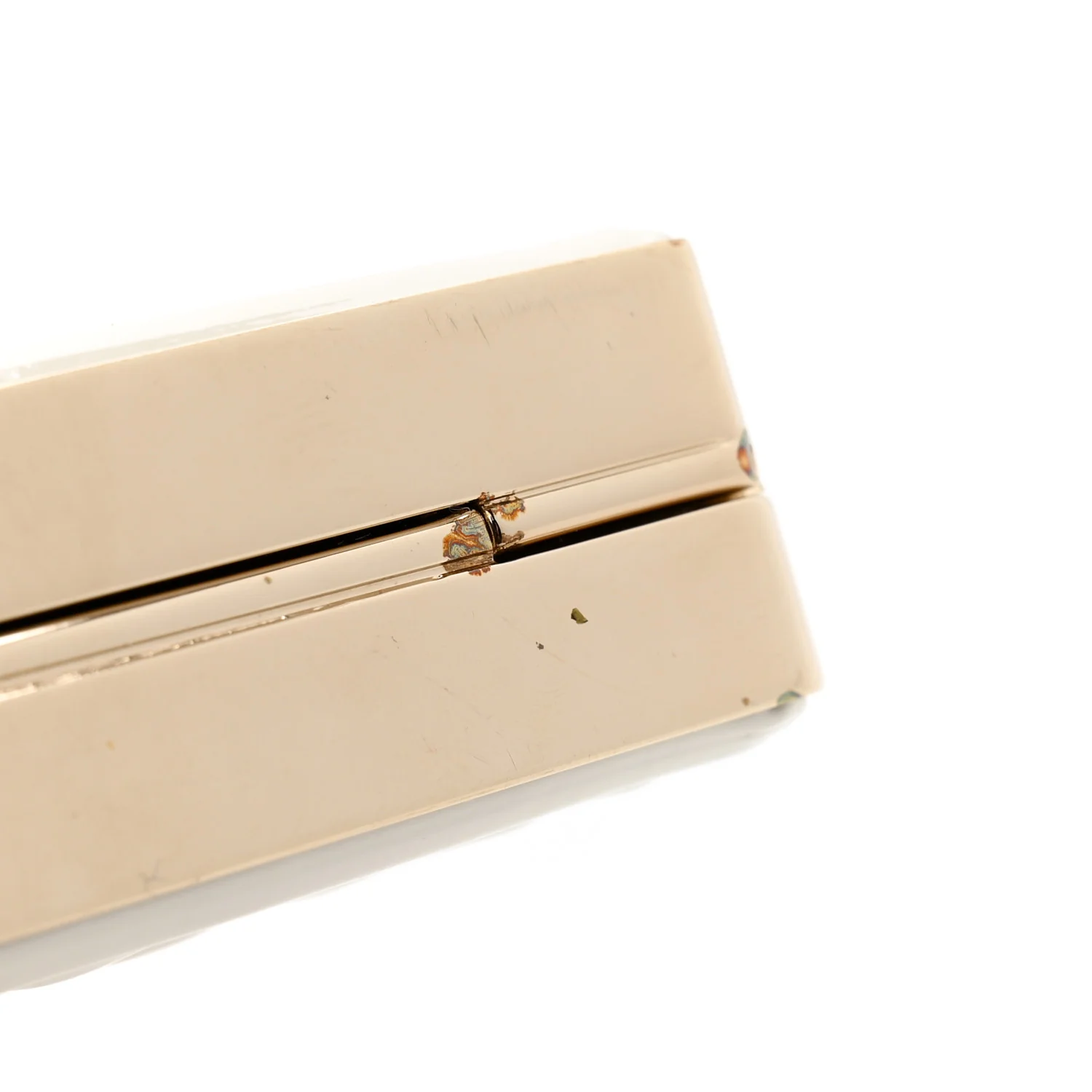 Patent Calfskin Boy Minaudiere White - Top Club
