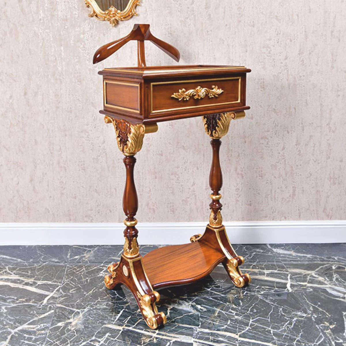 Luxus Barock Dressboy Braun / Gold H. 130 cm - Made in Italy