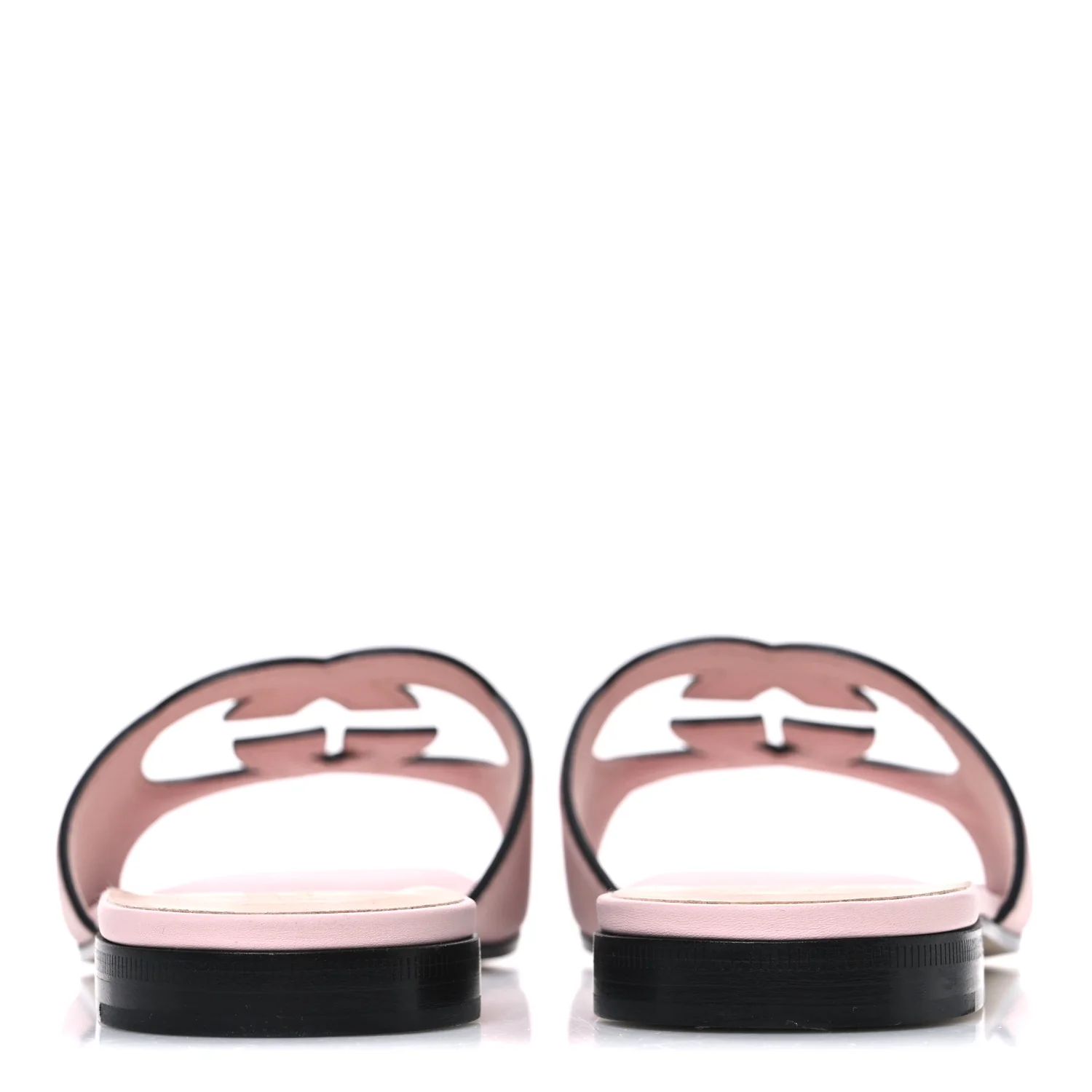 Cosmos Softy Calfskin Interlocking G Cut Out Slide Sandals 40 Pastel Pink - Top Club