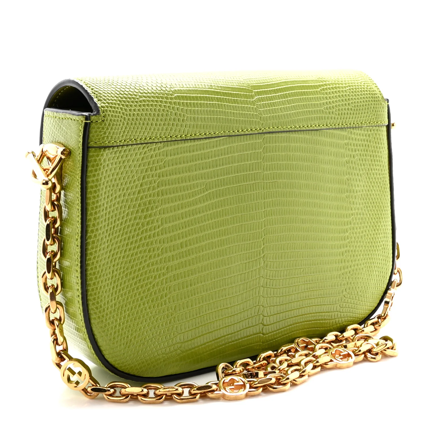 Lizard Mini Horsebit 1955 Shoulder Bag Green - Top Club