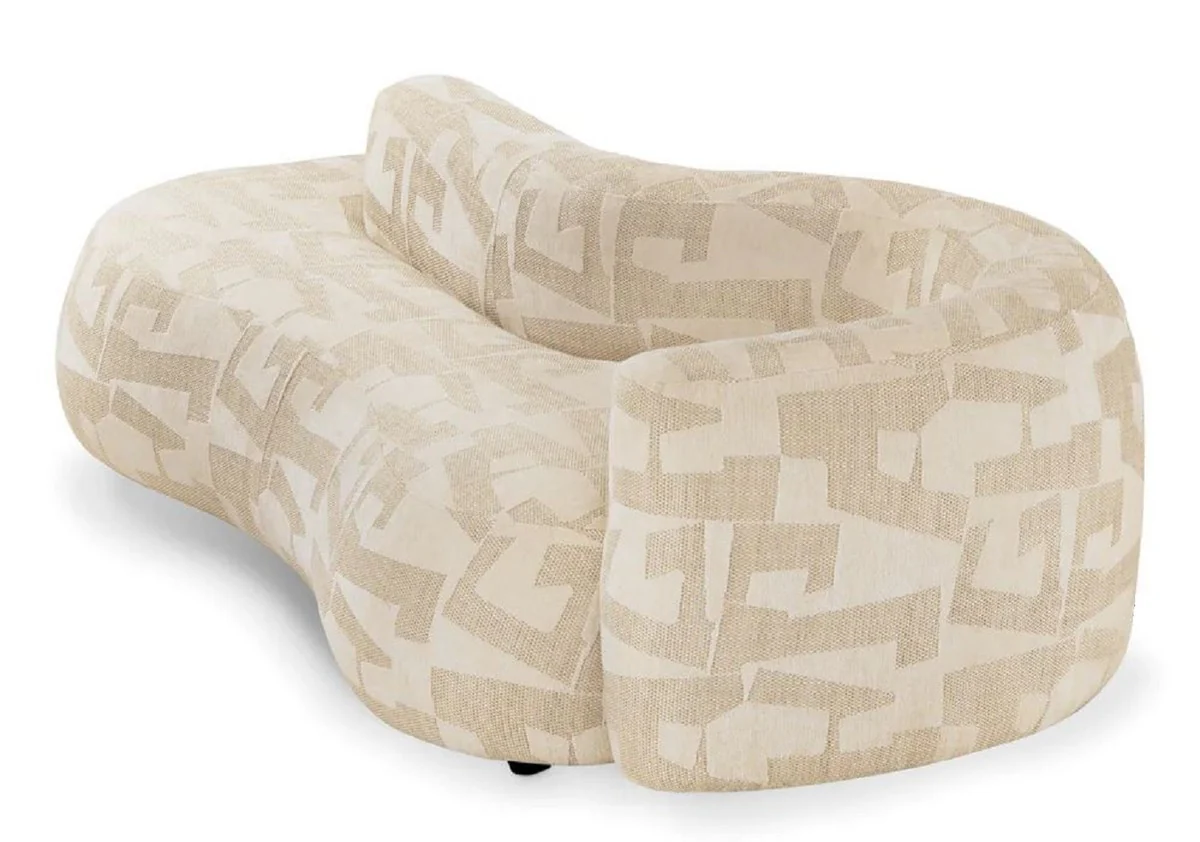 Luxury Sofa Sand Color / Black 223 cm - Living Room & Hotel Interior