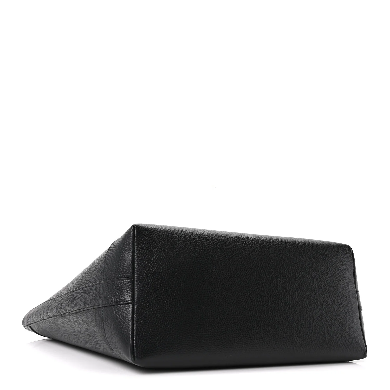 Grainy Calfskin Medium London Tote Bag Black - Top Club