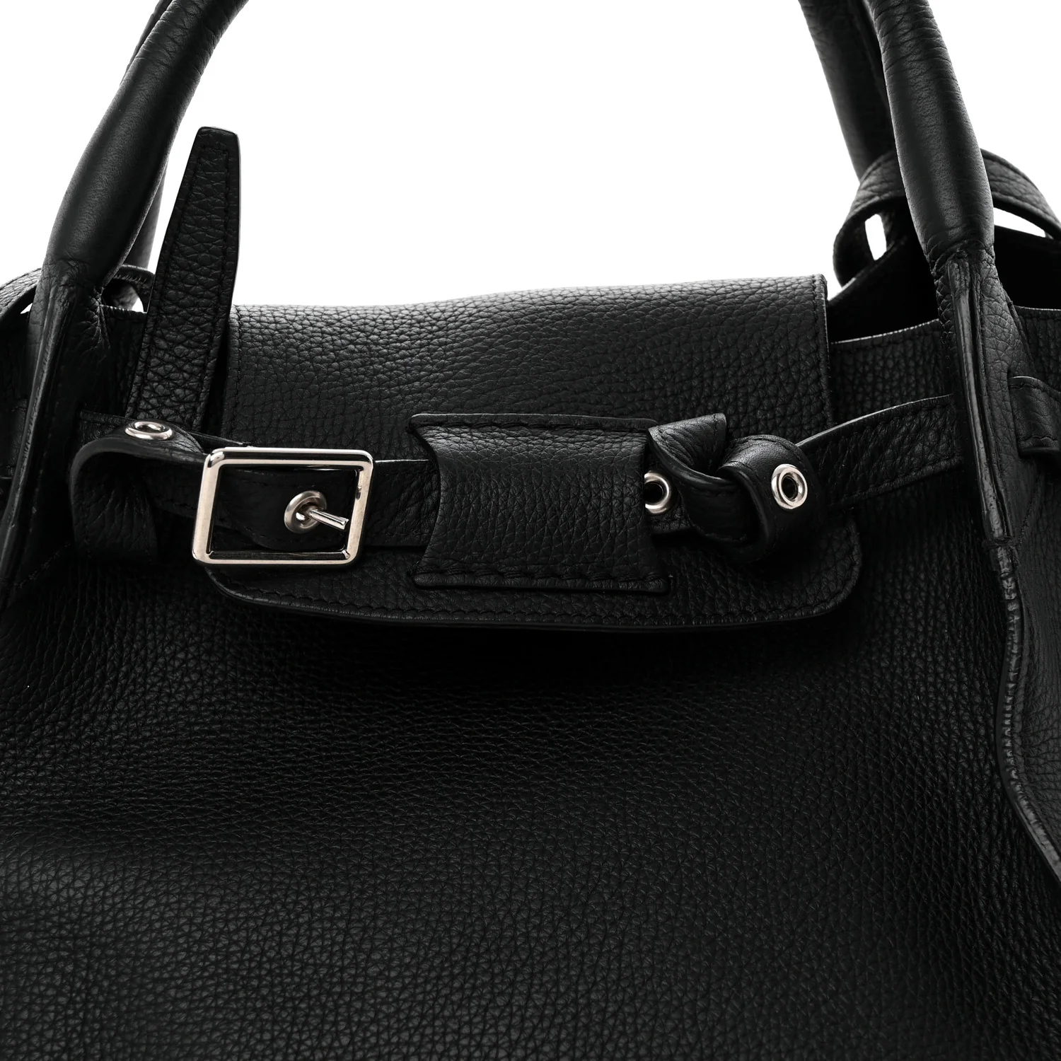 Supple Grained Calfskin Small Big Bag Black - Top Club