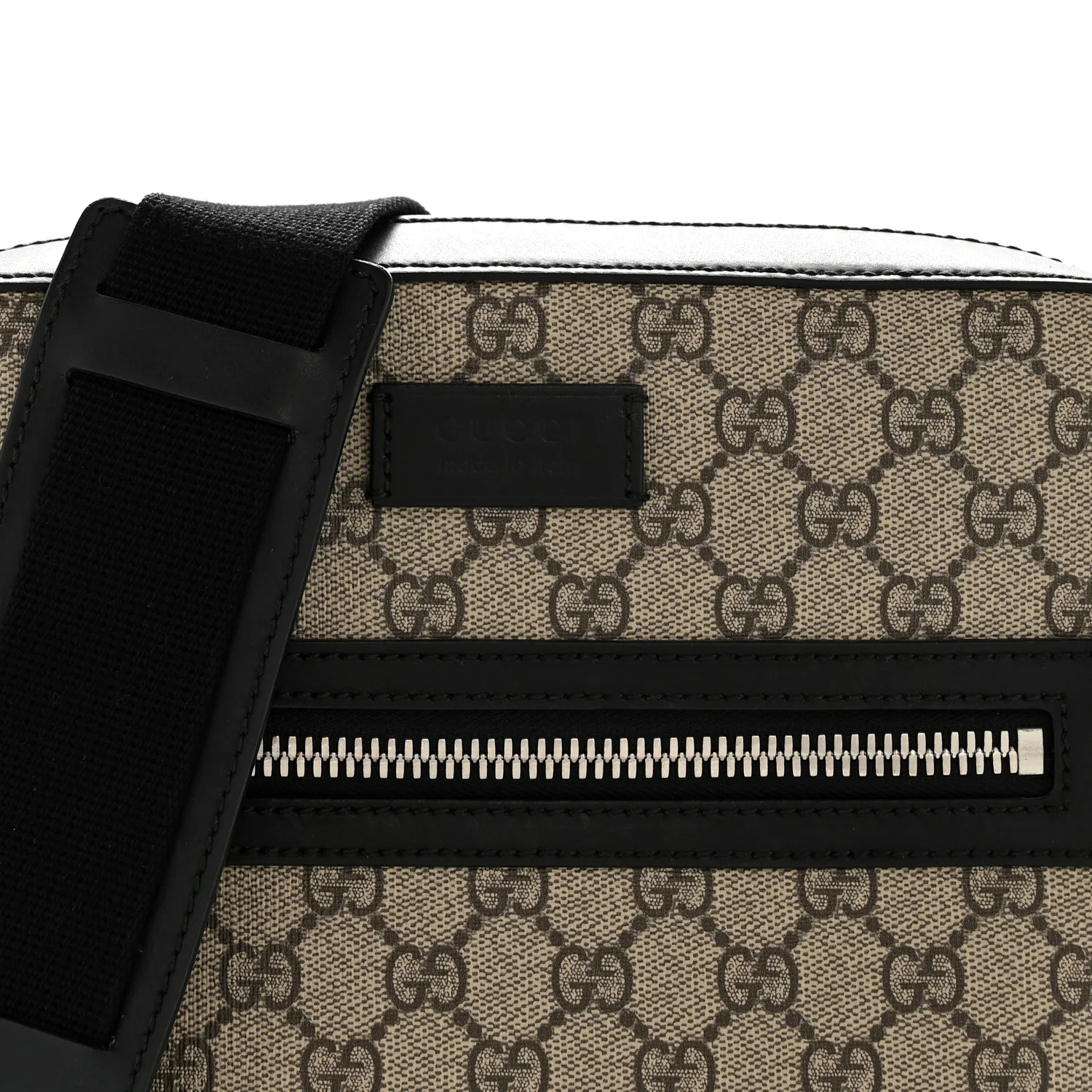 GG Supreme Monogram Flat Messenger Bag Beige Black New Acero - Top Club