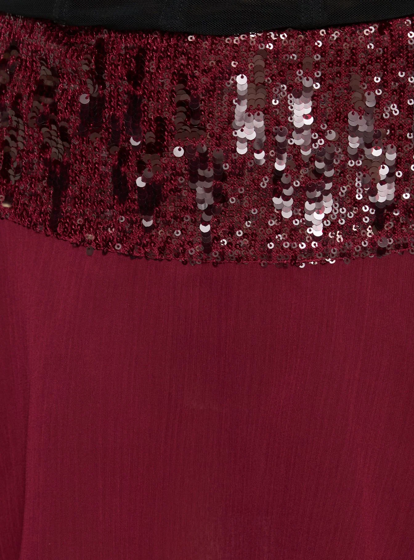 Zenayda Drop Waist Sequin Mini Skirt Burgundy