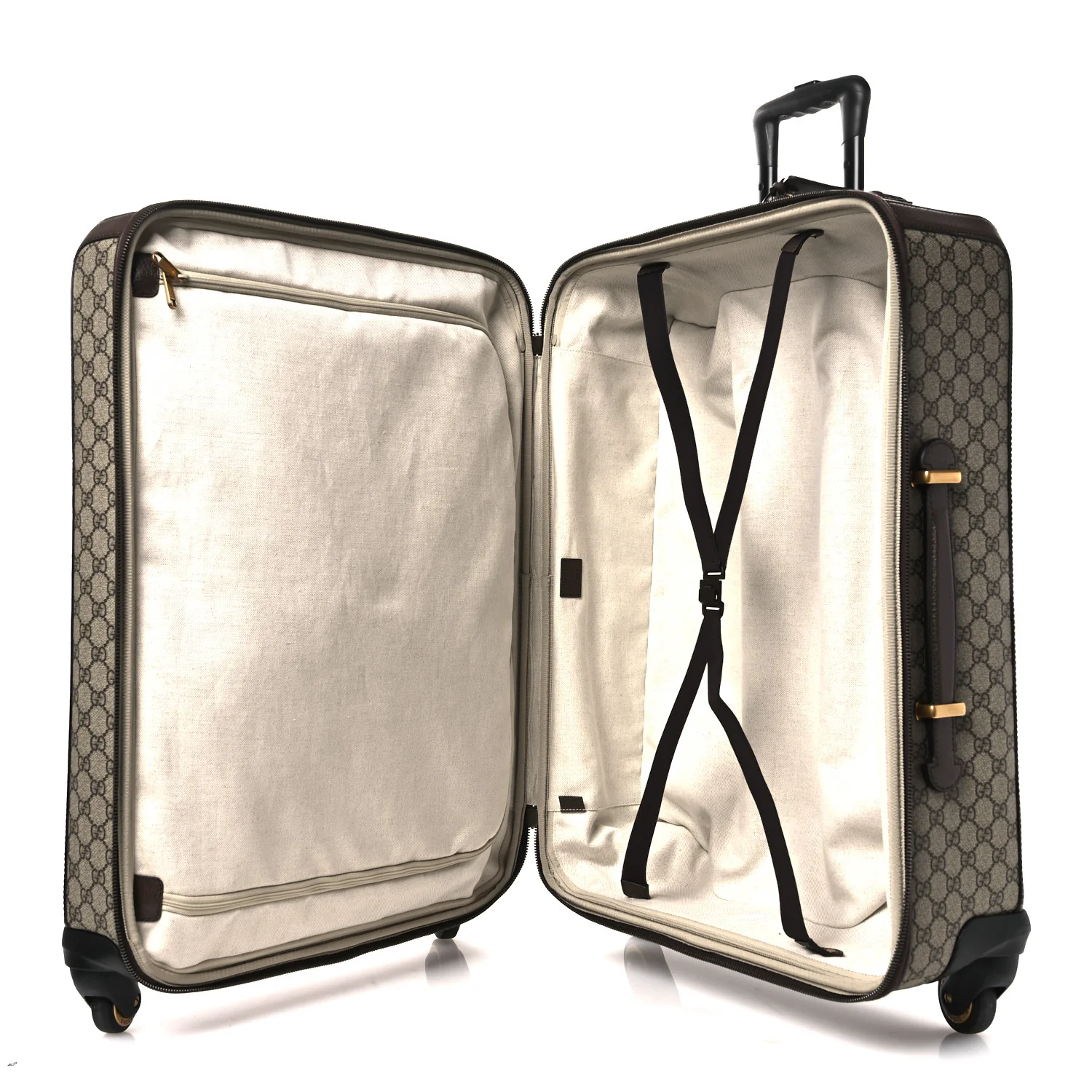 GG Supreme Monogram Web Medium Savoy Trolley Beige Ebony - Top Club