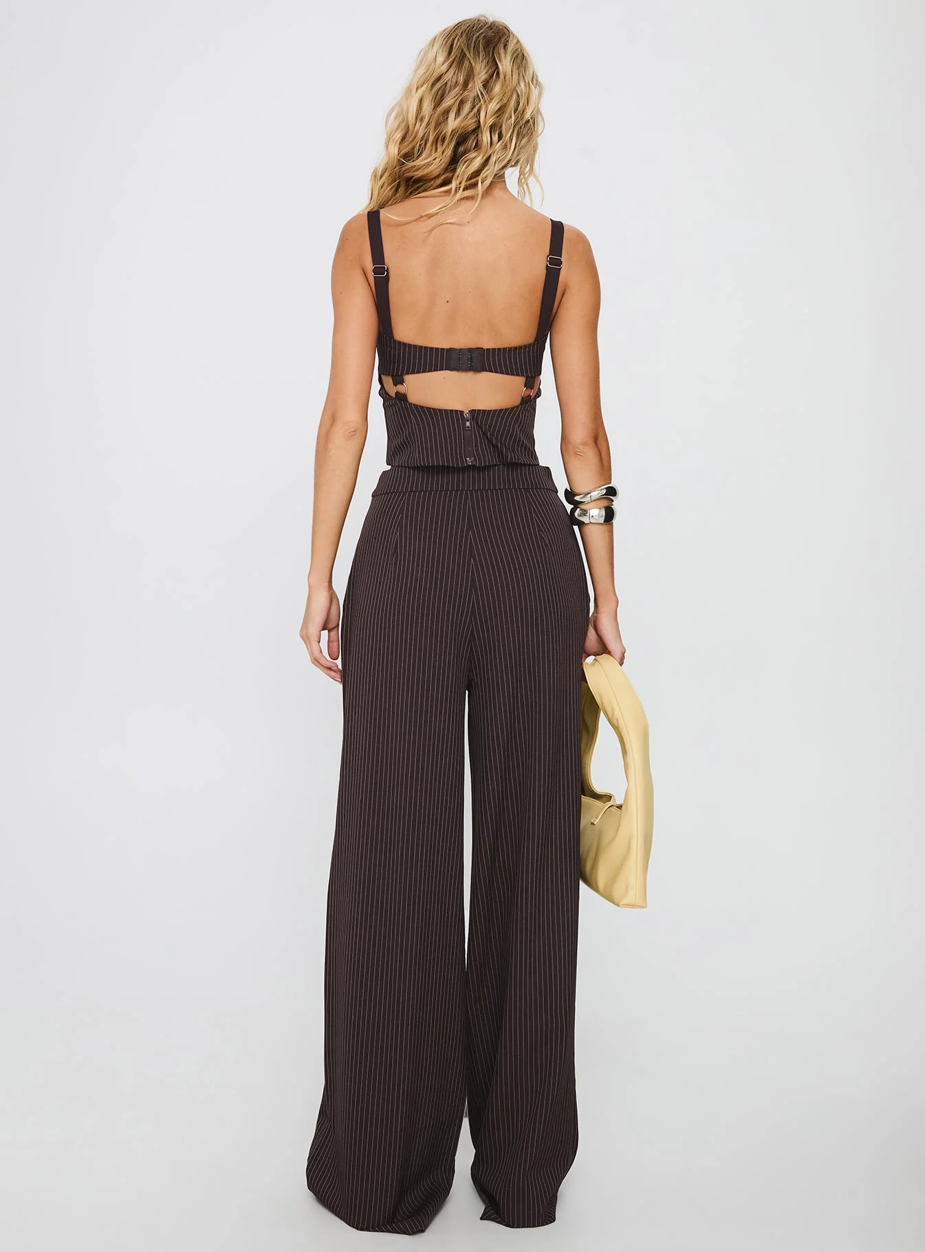 Briana Set Chocolate Pinstripe