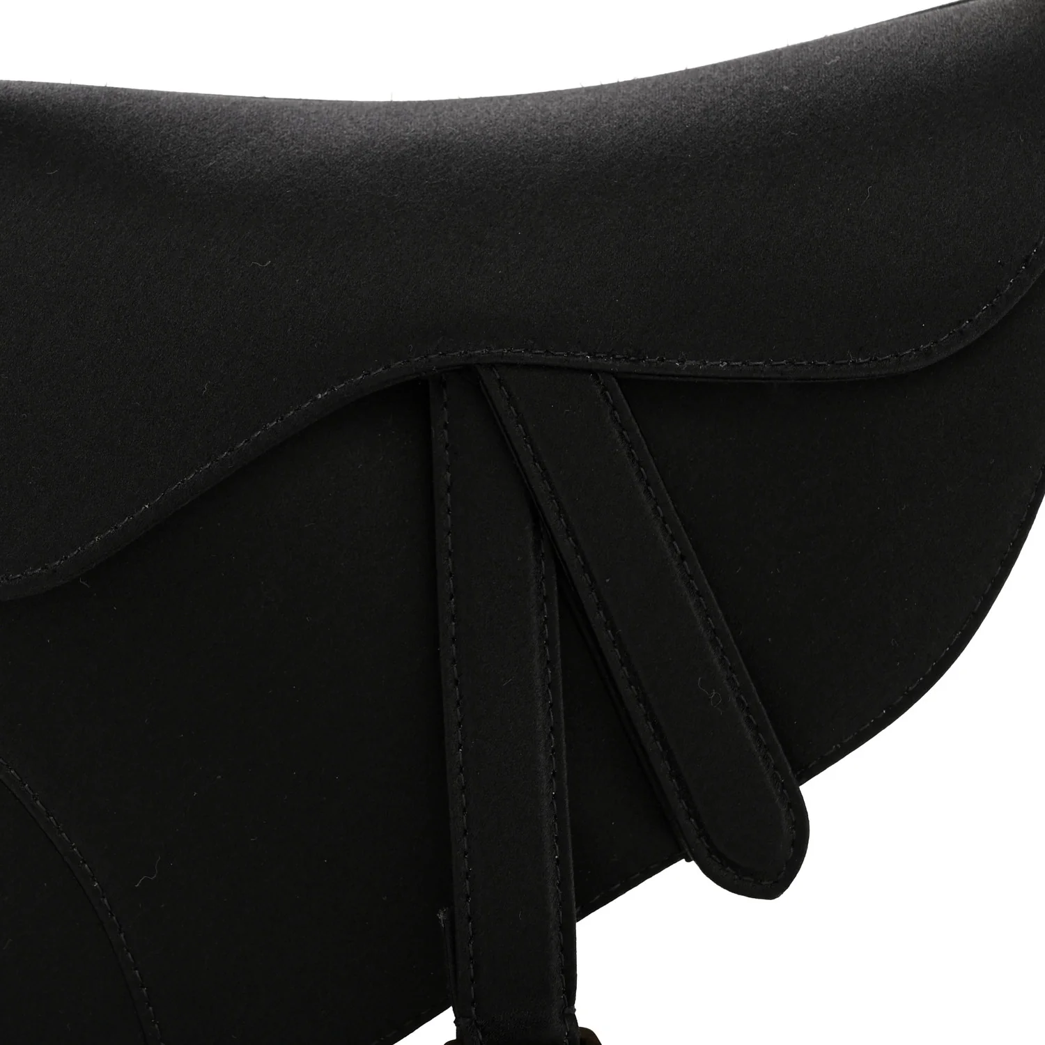 Satin Crystal Mini Saddle Bag Black - Top Club