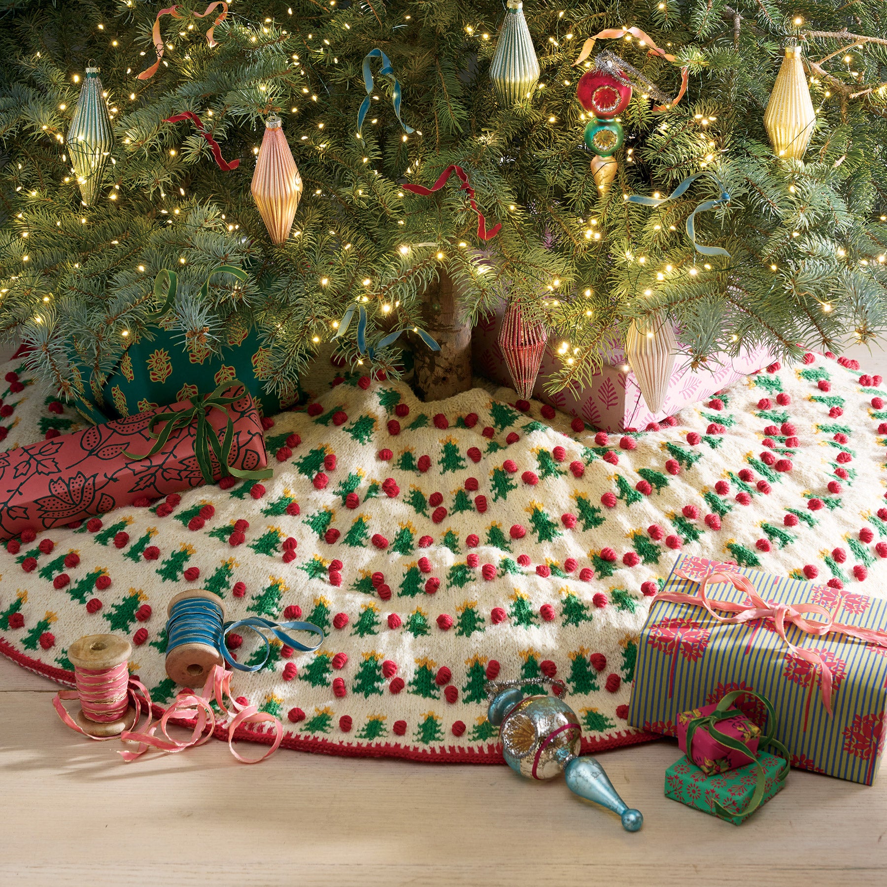 Heirloom Pompom Trees Tree Skirt - Sundance Living