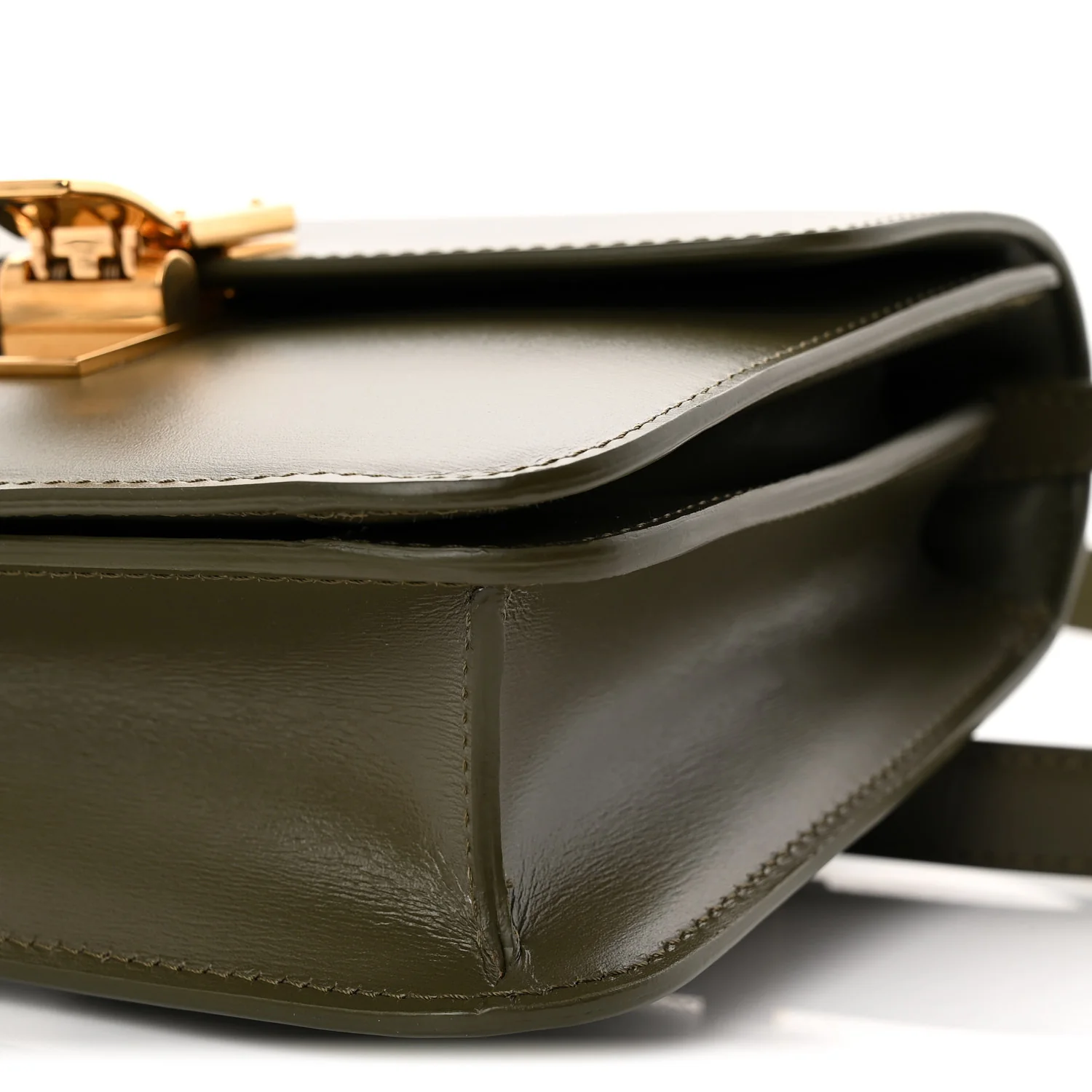 Box Calfskin Teen Classic Box Flap Bag Dark Olive - Top Club