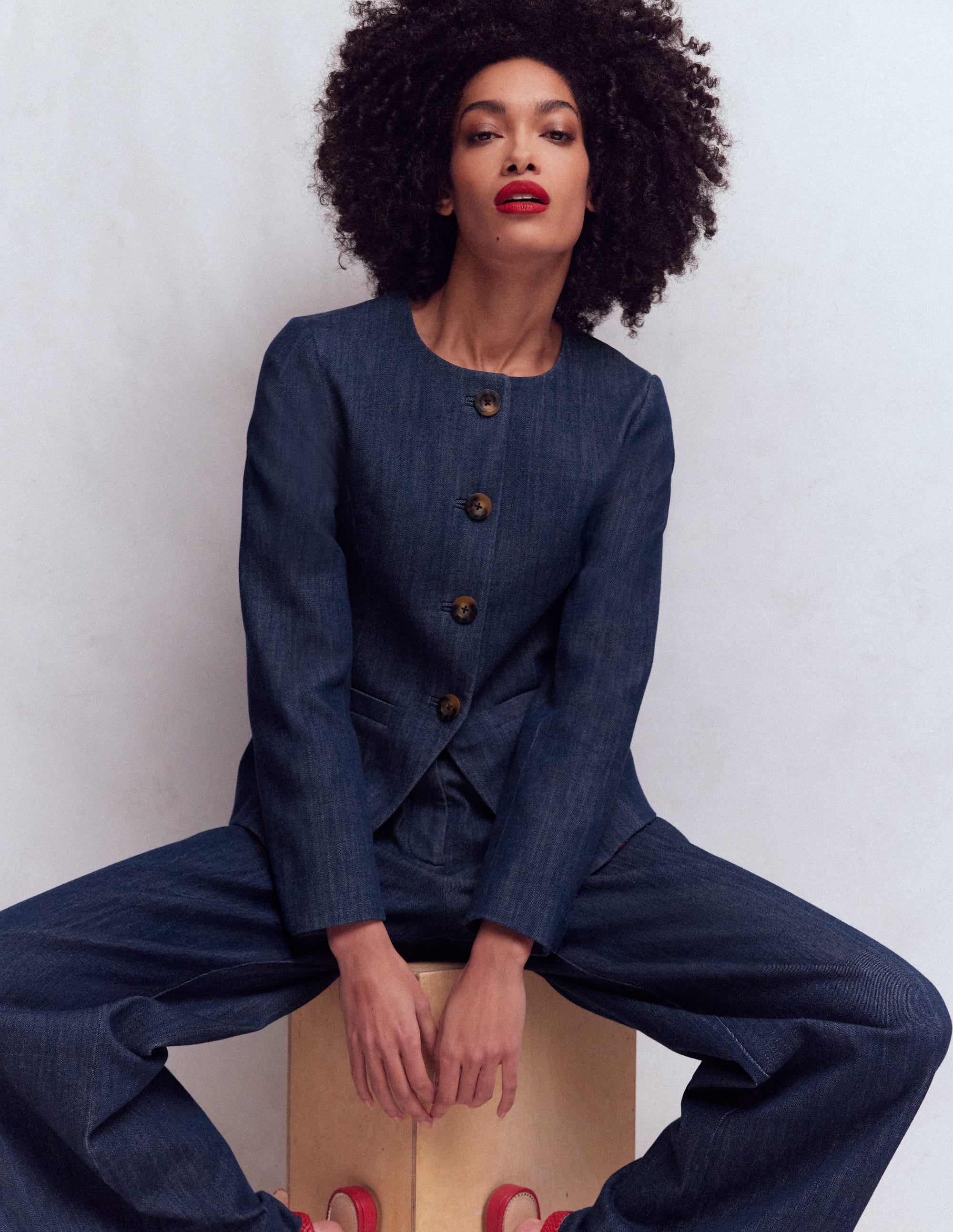 Hampstead Blazer aus Baumwoll-Twill-Marineblau