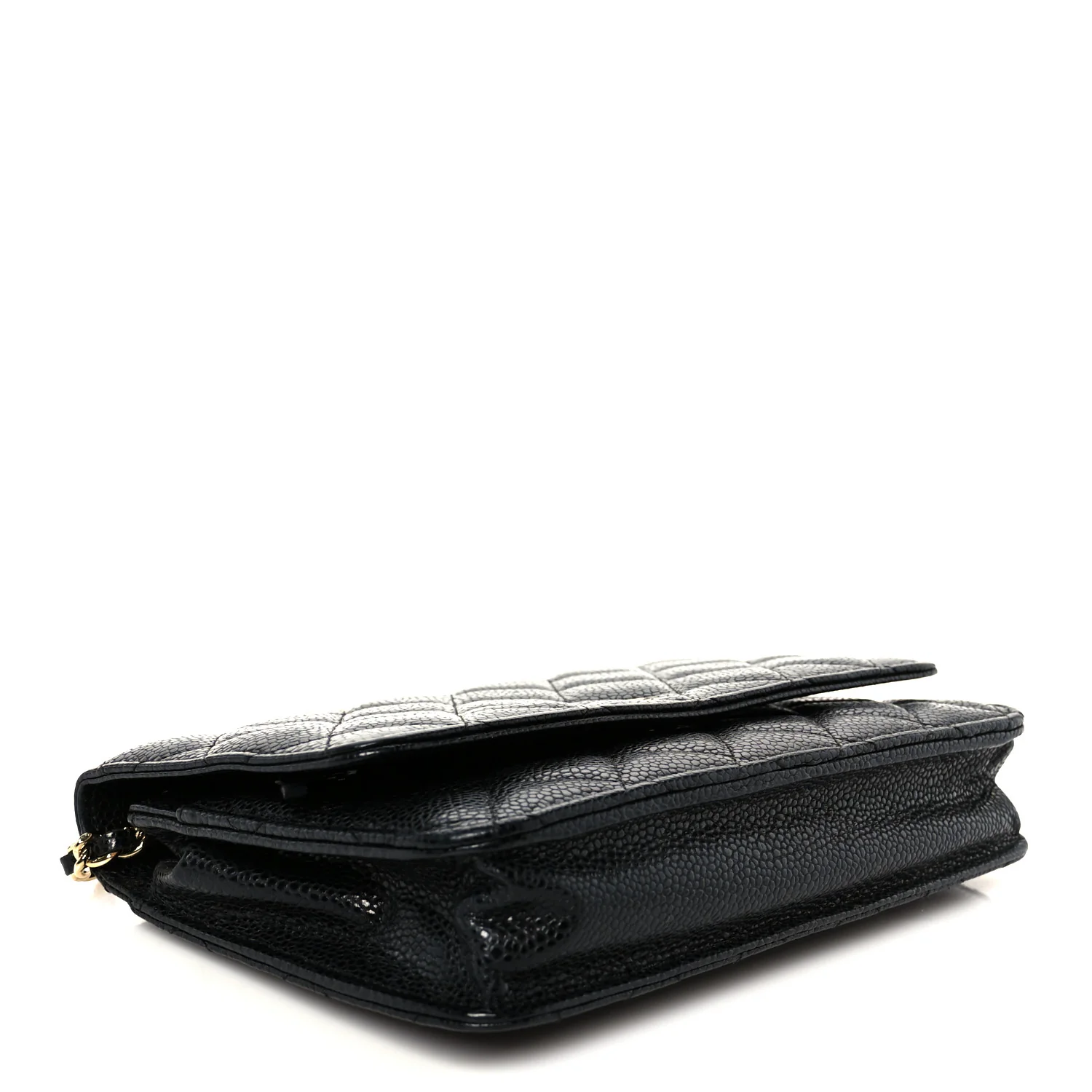 Caviar Quilted Wallet on Chain WOC Black - Top Club