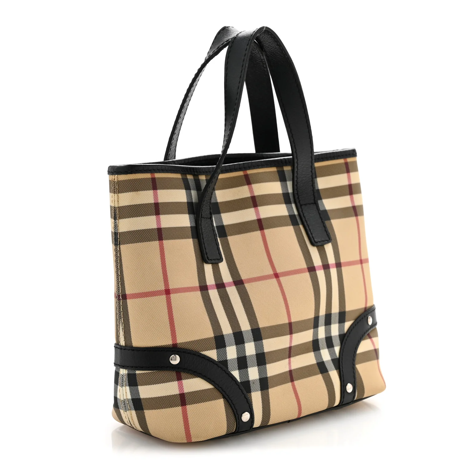 House Check Studded Small Tote Black - Top Club
