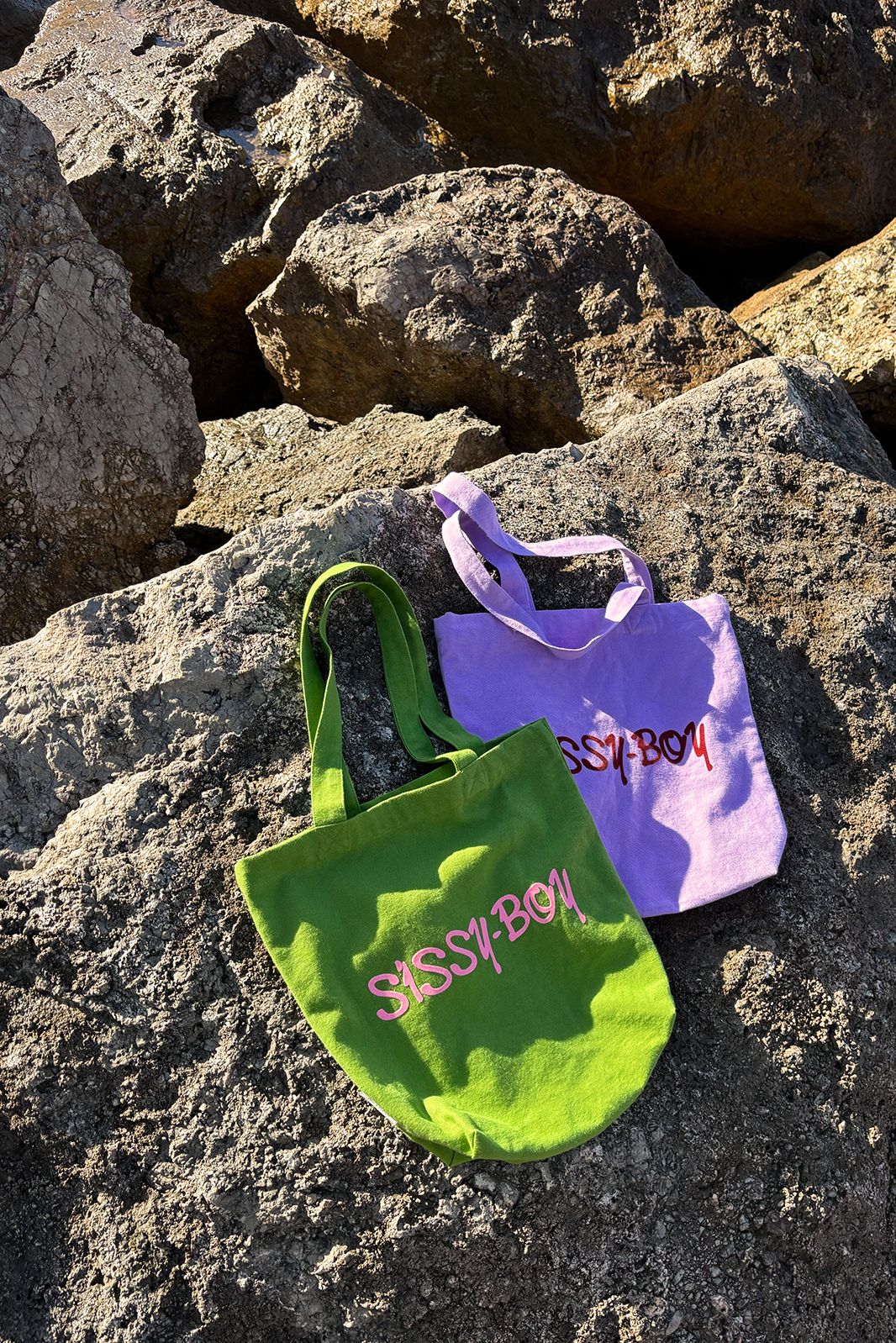 Paarse canvas shopper small