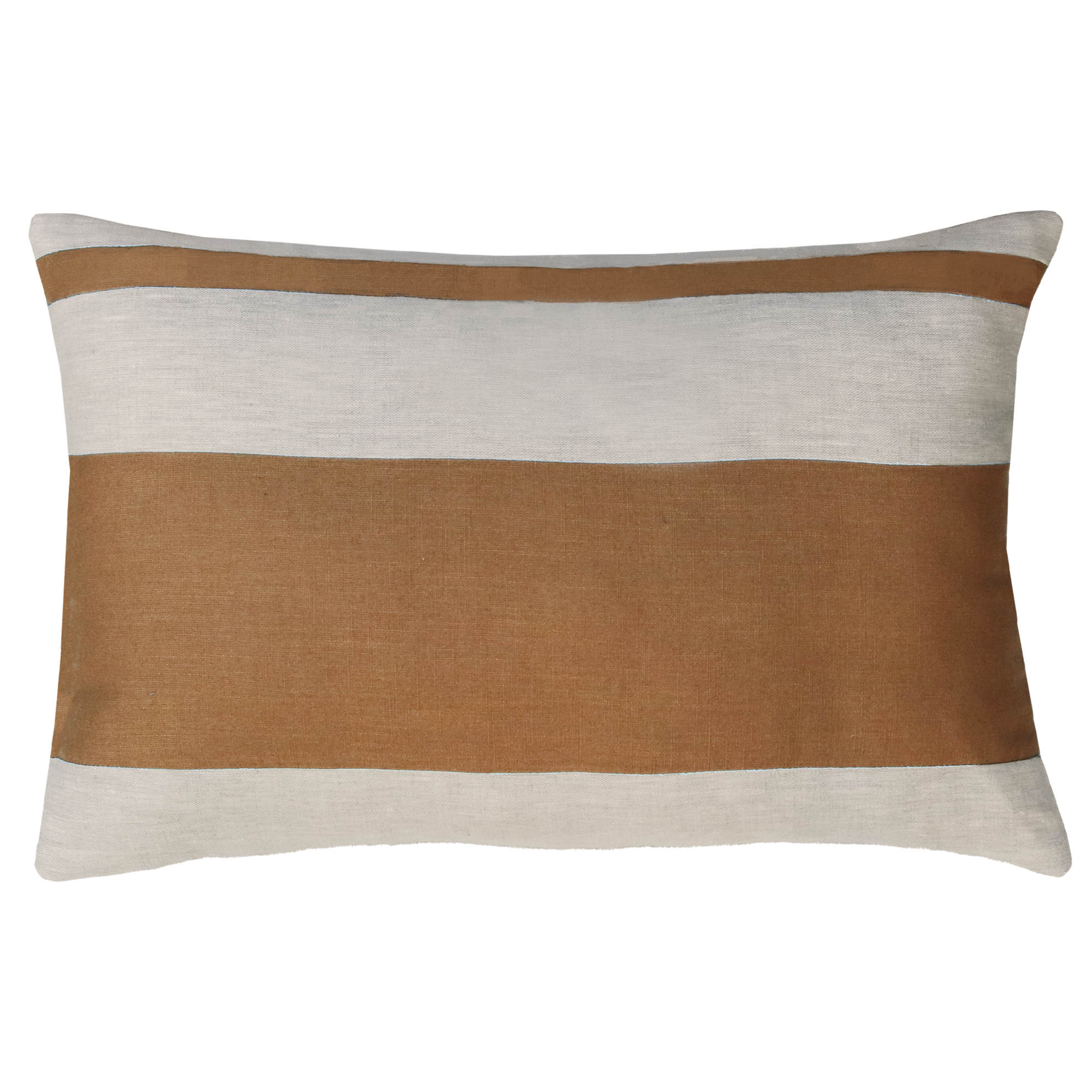 Sierkussen linnen 2 streep kiezel 56x38 cm mocha