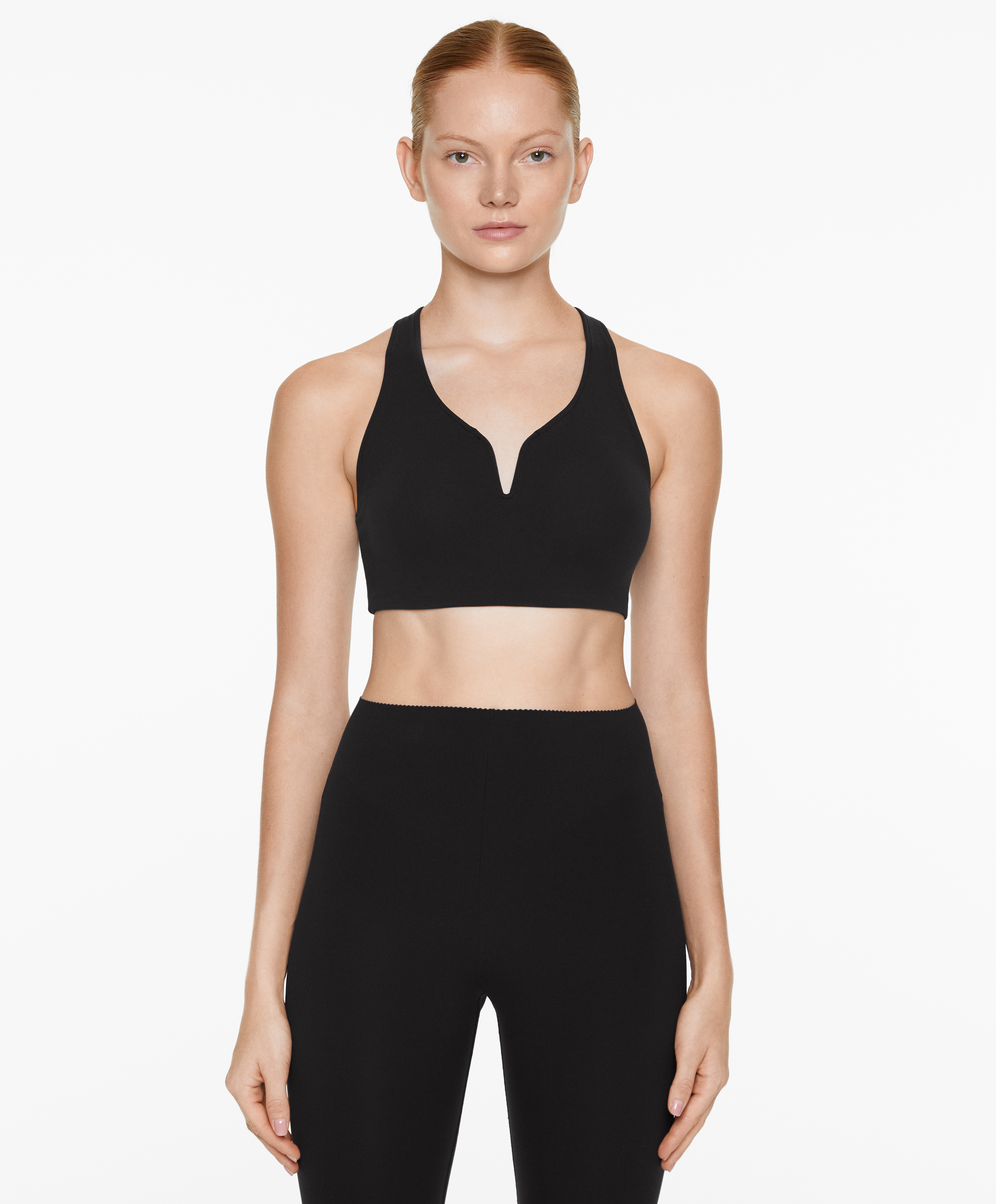 OYSHO Medium support compressive sports bra with trim