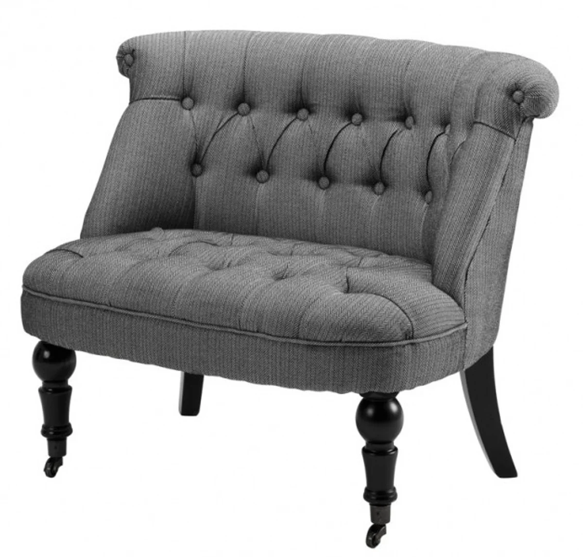 Luxury baroque salon armchair Paris with herringbone pattern black/white from the luxury collection of - Hotel Cafe Restaurant Furniture Furnishings
