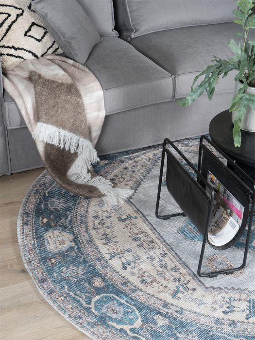 Vloerkleed Karaca - Blue 03 Rond ø120 cm