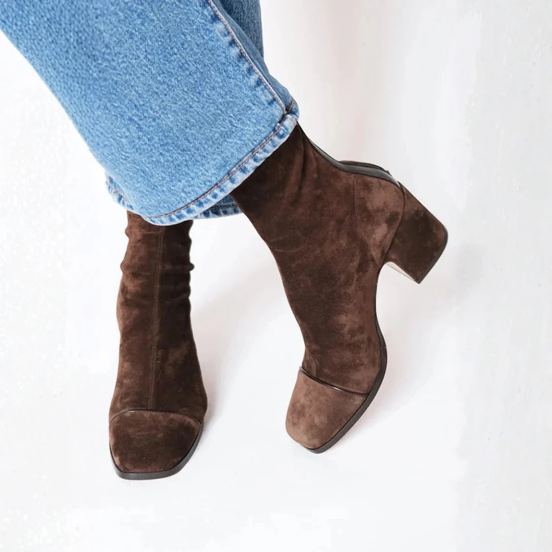 Isaline | Bottines Élégantes à Talons Carrés