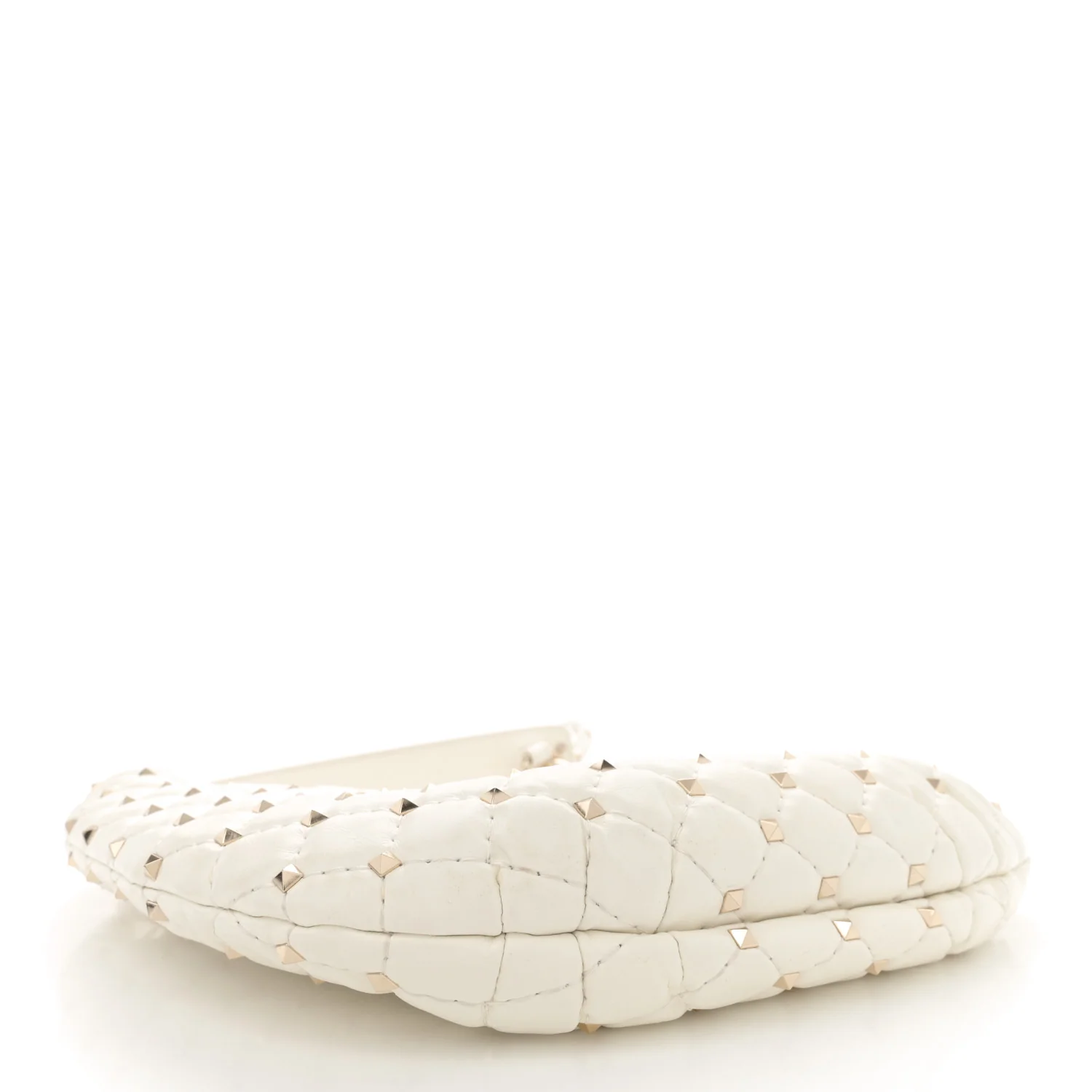 Nappa Small Rockstud Spike Hobo Ivory - Top Club