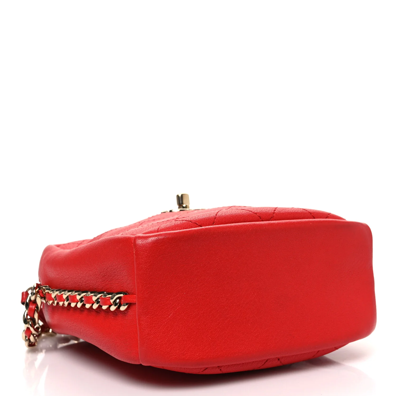 Goatskin Stitched Casual Trip North South Camera Case Red - Top Club