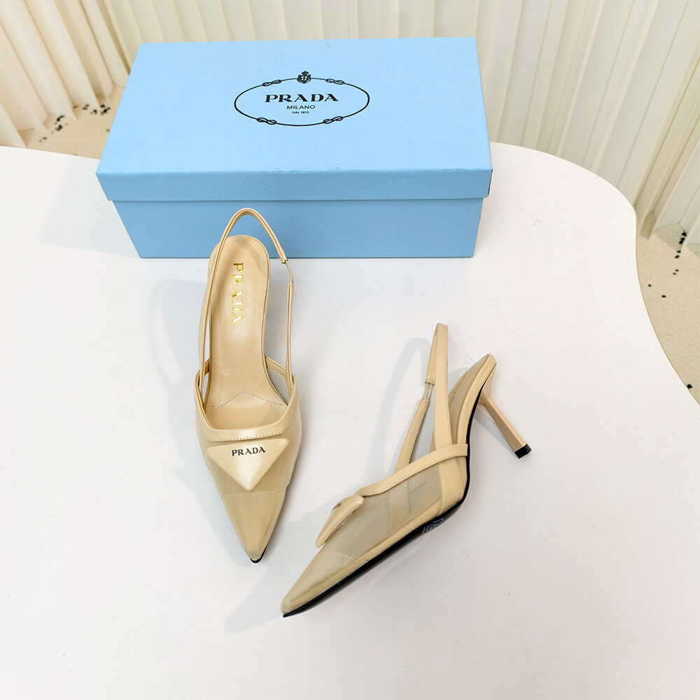 PRADA Mesh fabric slingback pumps - Top Club