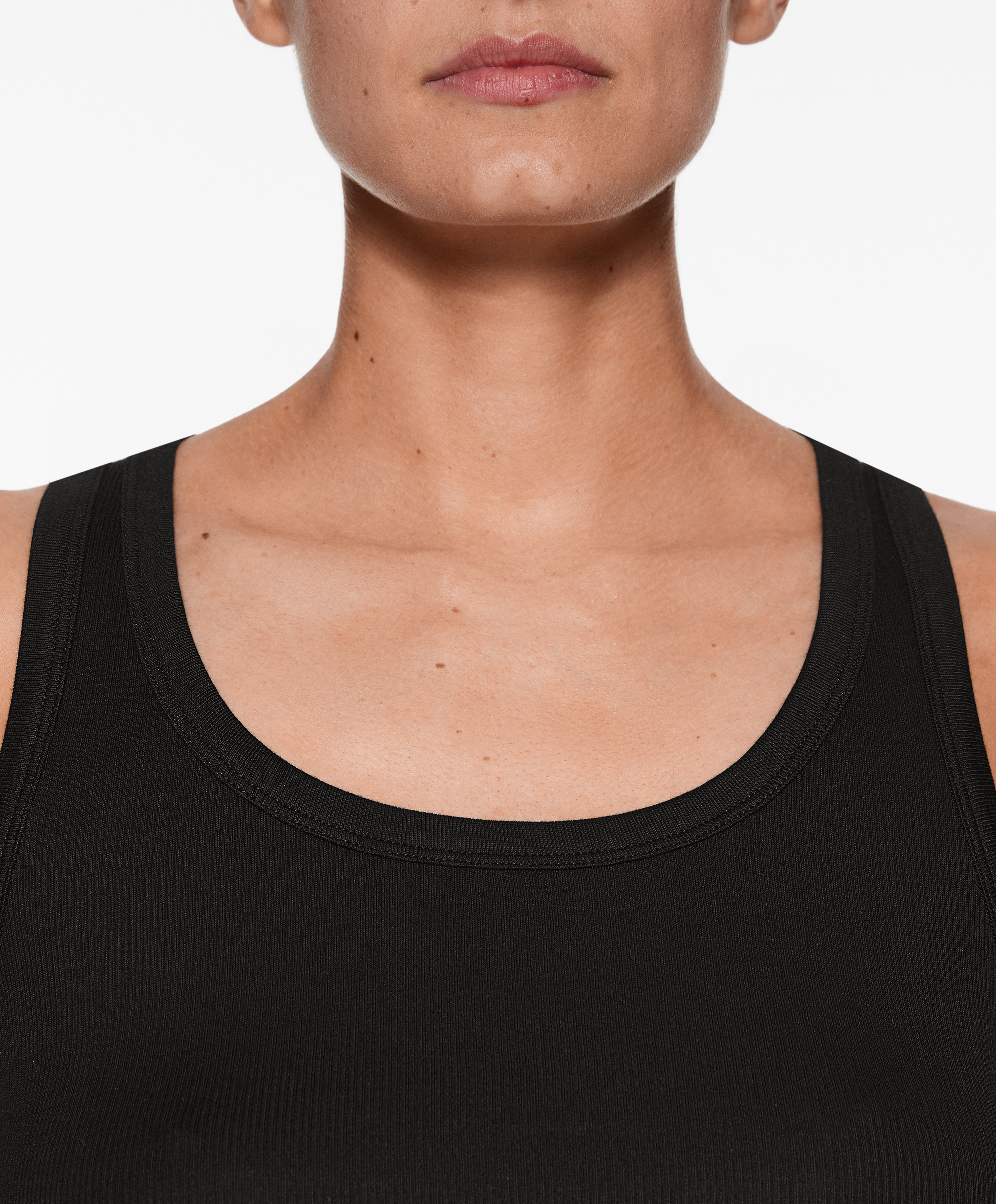 OYSHO Rib vest top with cotton and modal