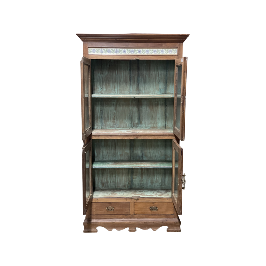 Vitrinekast 4 deurs Glaskast 4Dr 2la 110-40-200 cm