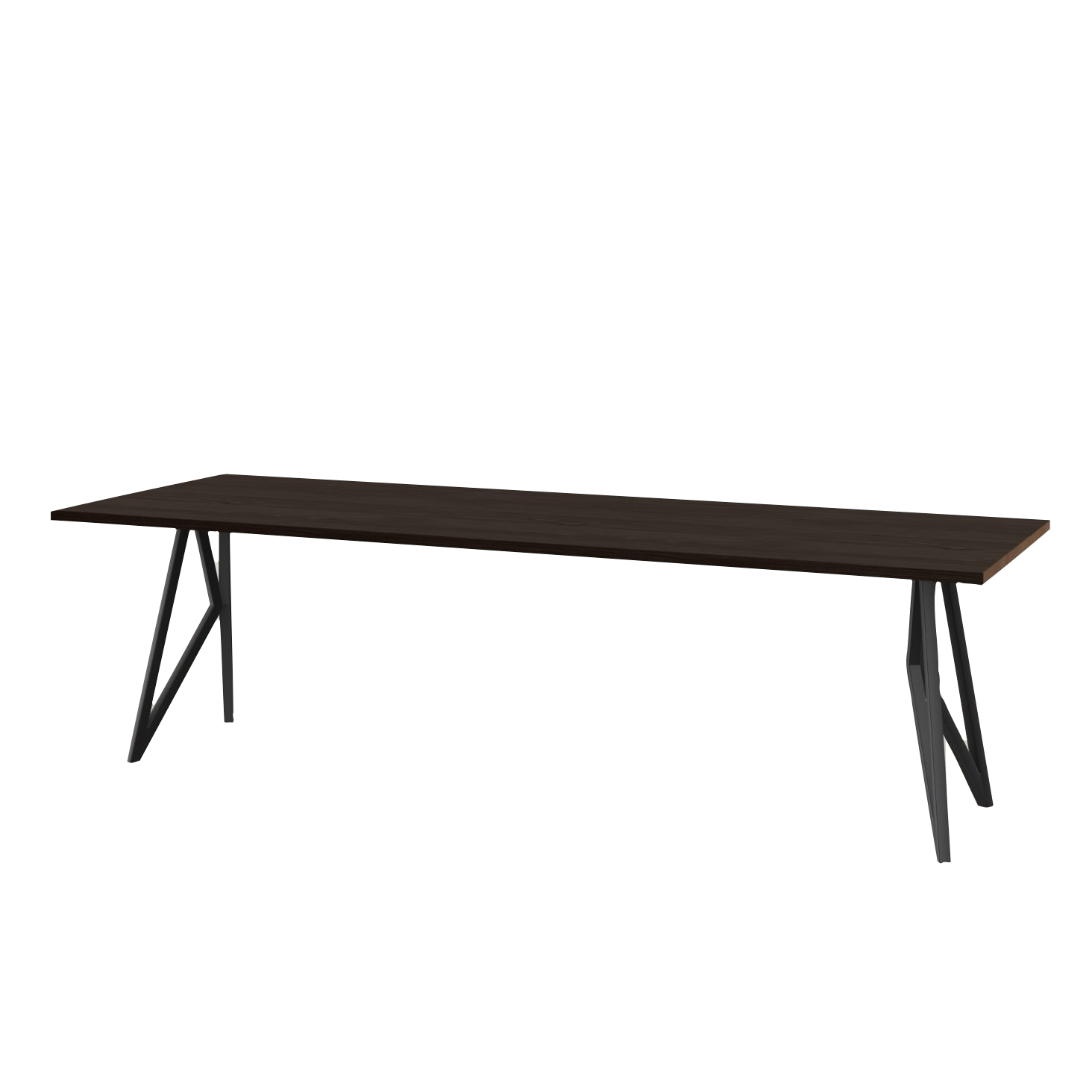 Studio HENK tafel Butterfly Rechthoekig - zwart frame, gerookte beits 220 x 90 | Gerookte Beits | Rechte Rand | Frame Zwart