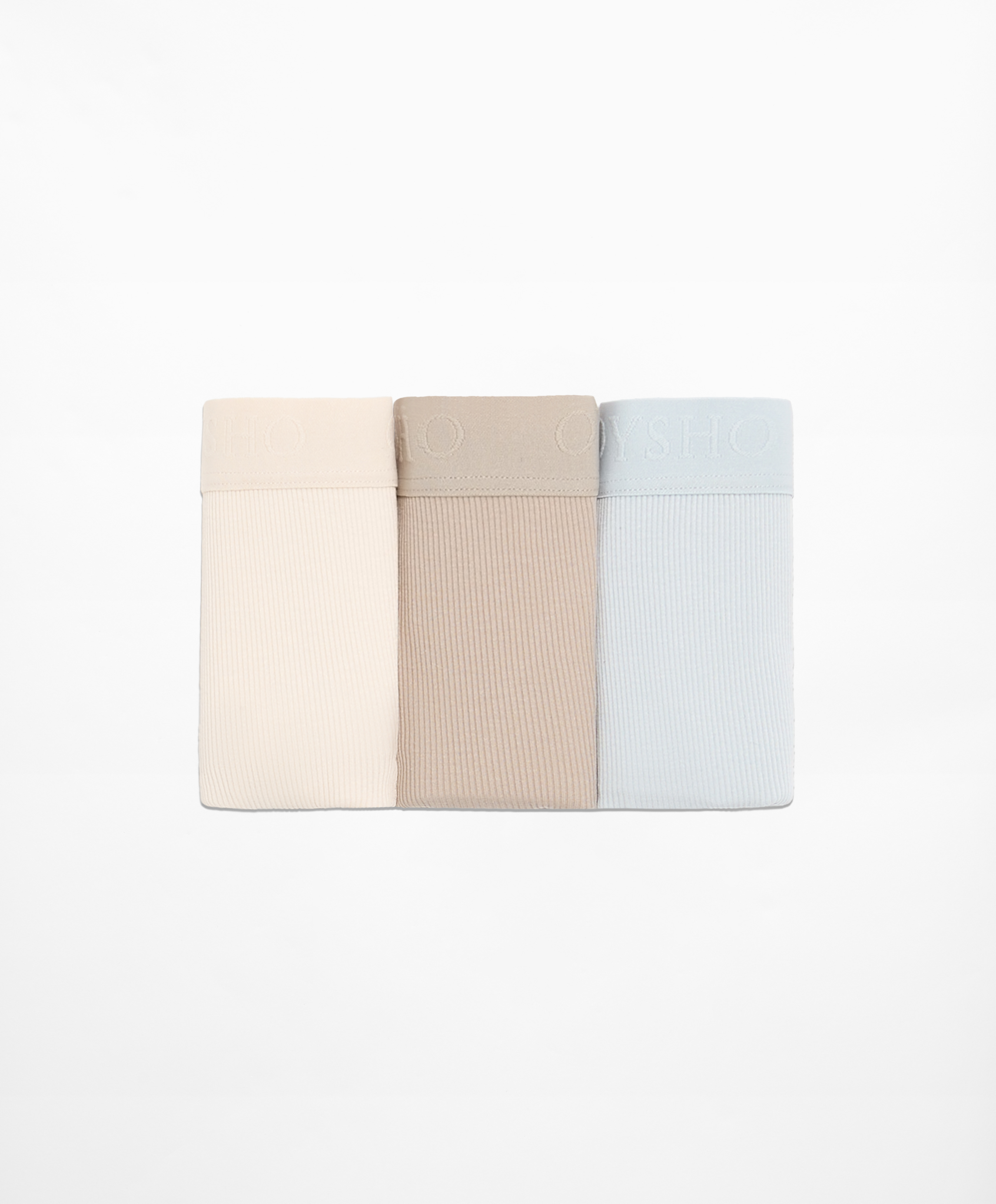 OYSHO 3 cotton blend thongs with logo