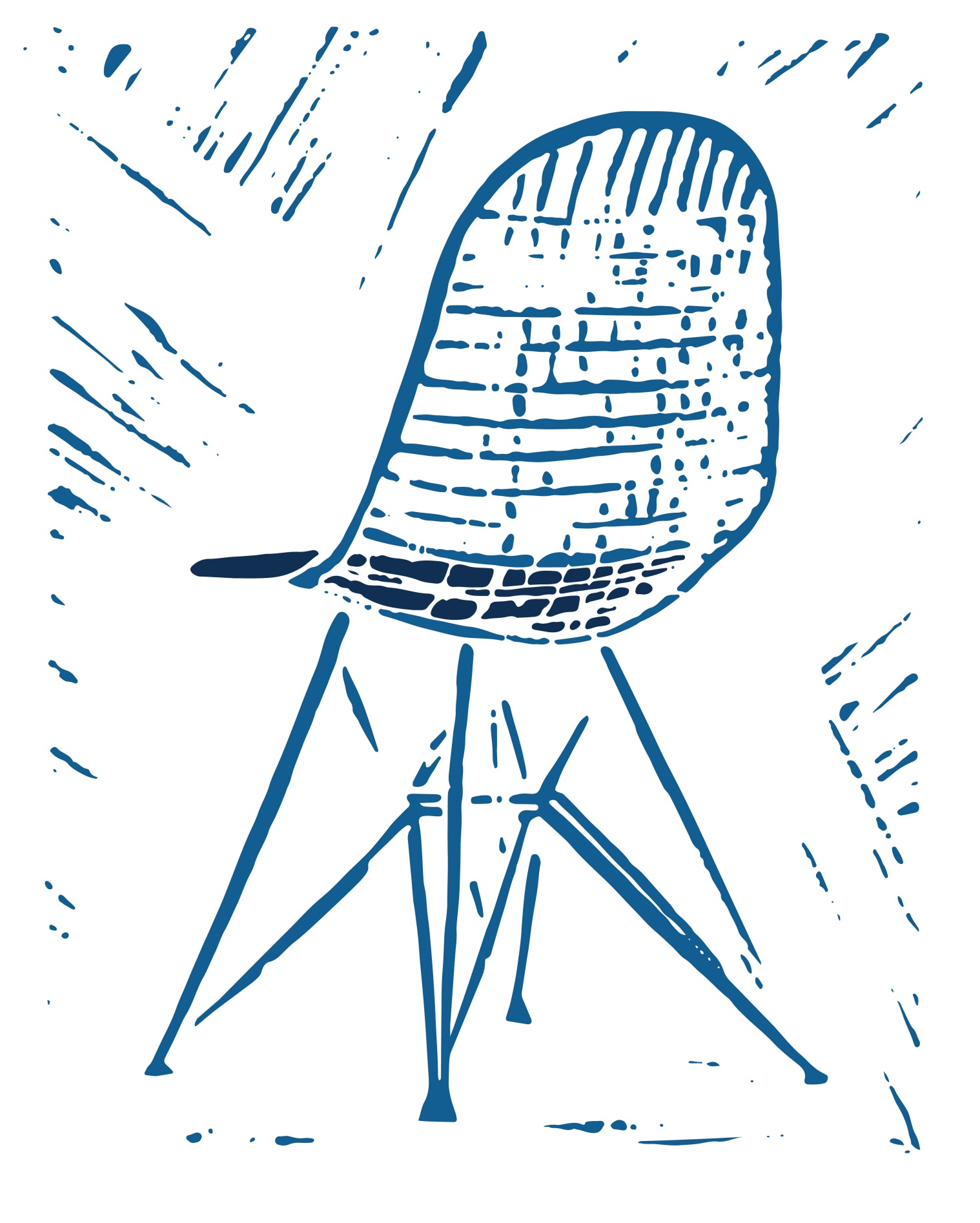 Poster Wire Chair Blue 40 x 50 cm