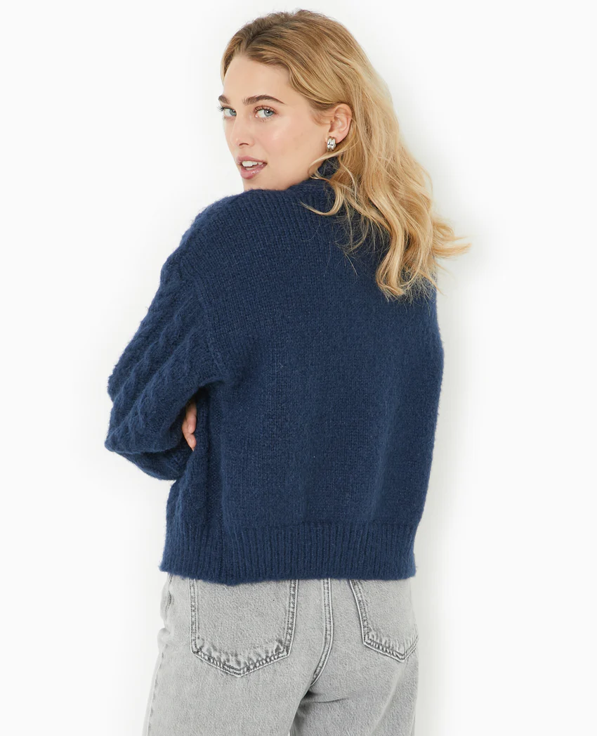 Pimkie Gilet zippé en maille torsadée