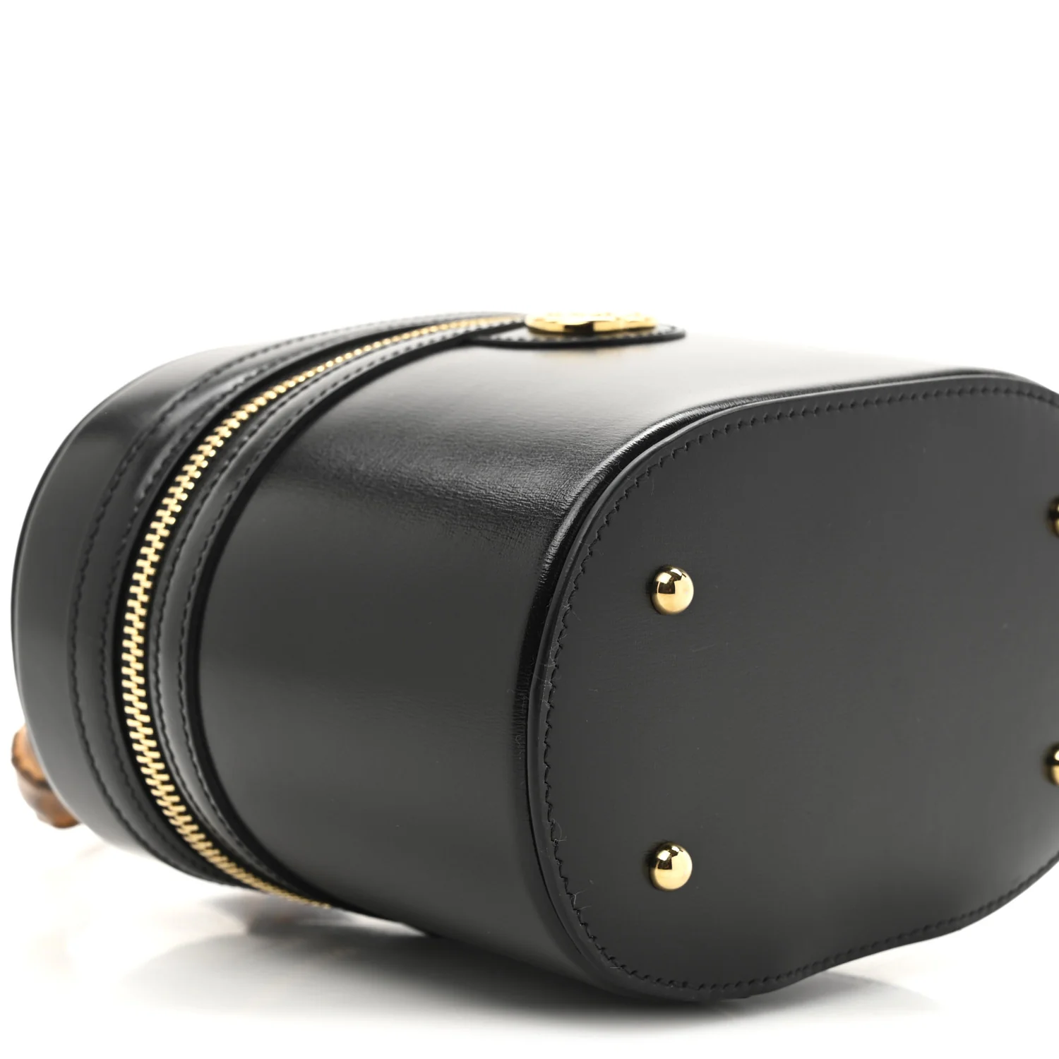Calfskin Mini Bamboo Top Handle Shoulder Bag Black - Top Club