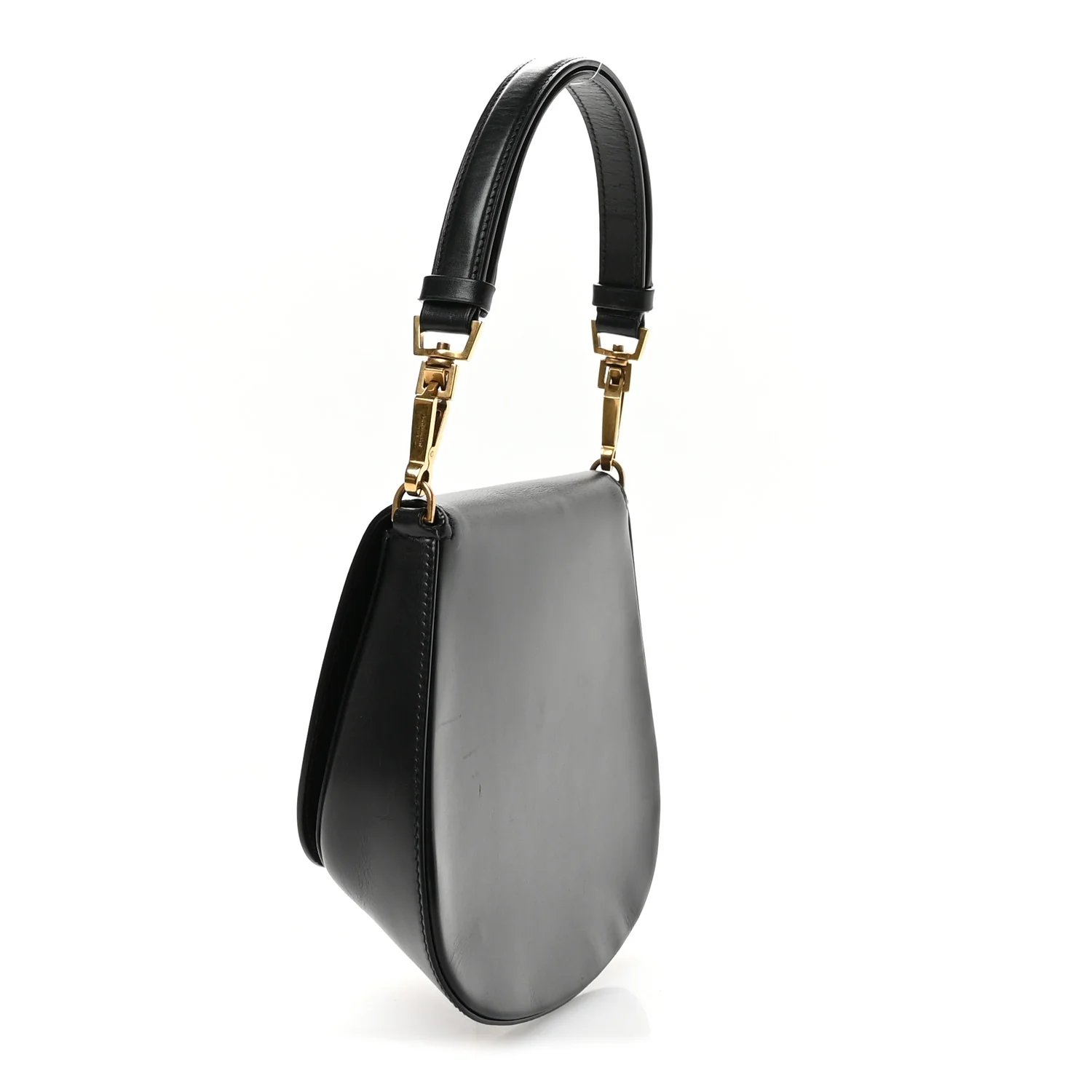Box Calfskin Mini Voltaire Top Handle Bag Black - Top Club