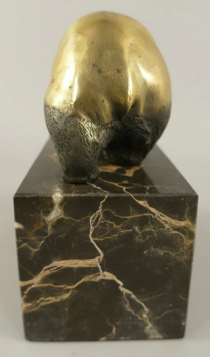 Bronze sculpture panda bear gold / black 13 x 7 x H. 15 cm - bronze figure - decorative figure - desk decoration accessories