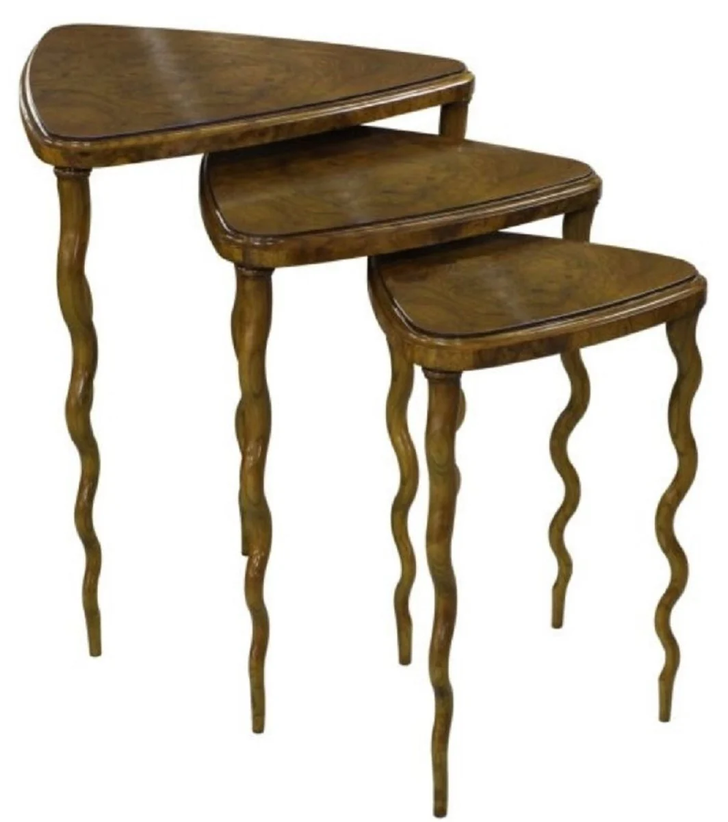 Luxury Art Nouveau side table set brown 65 x 61 x H. 70 cm - Hotel Furniture