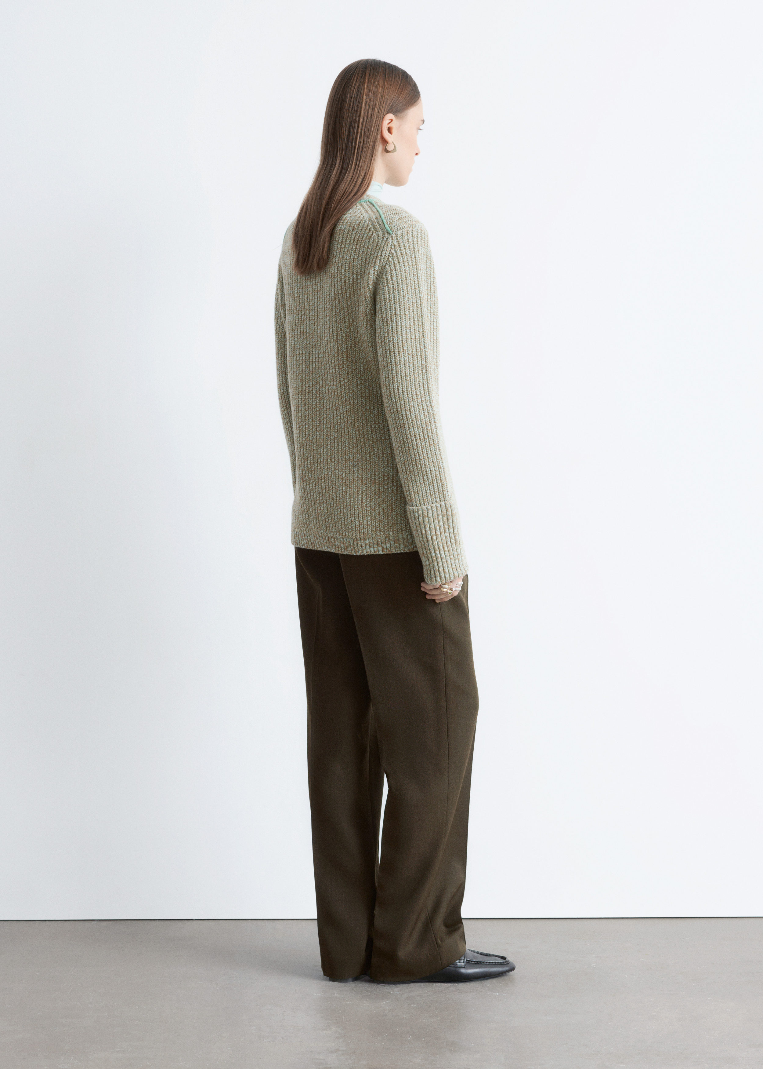 & Other Stories ACCENT-STITCH MERINO WOOL JUMPER