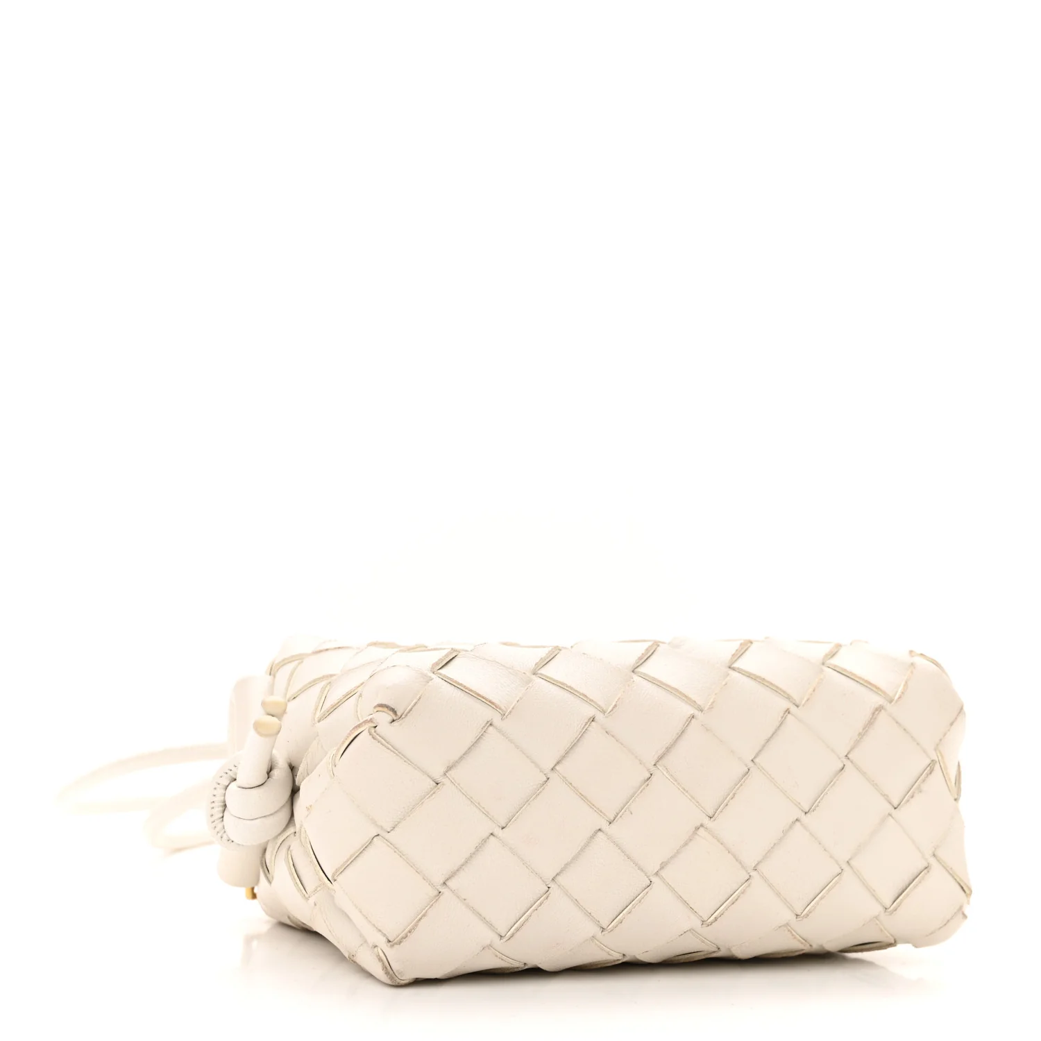 Nappa Intrecciato Candy Loop Camera Bag White - Top Club