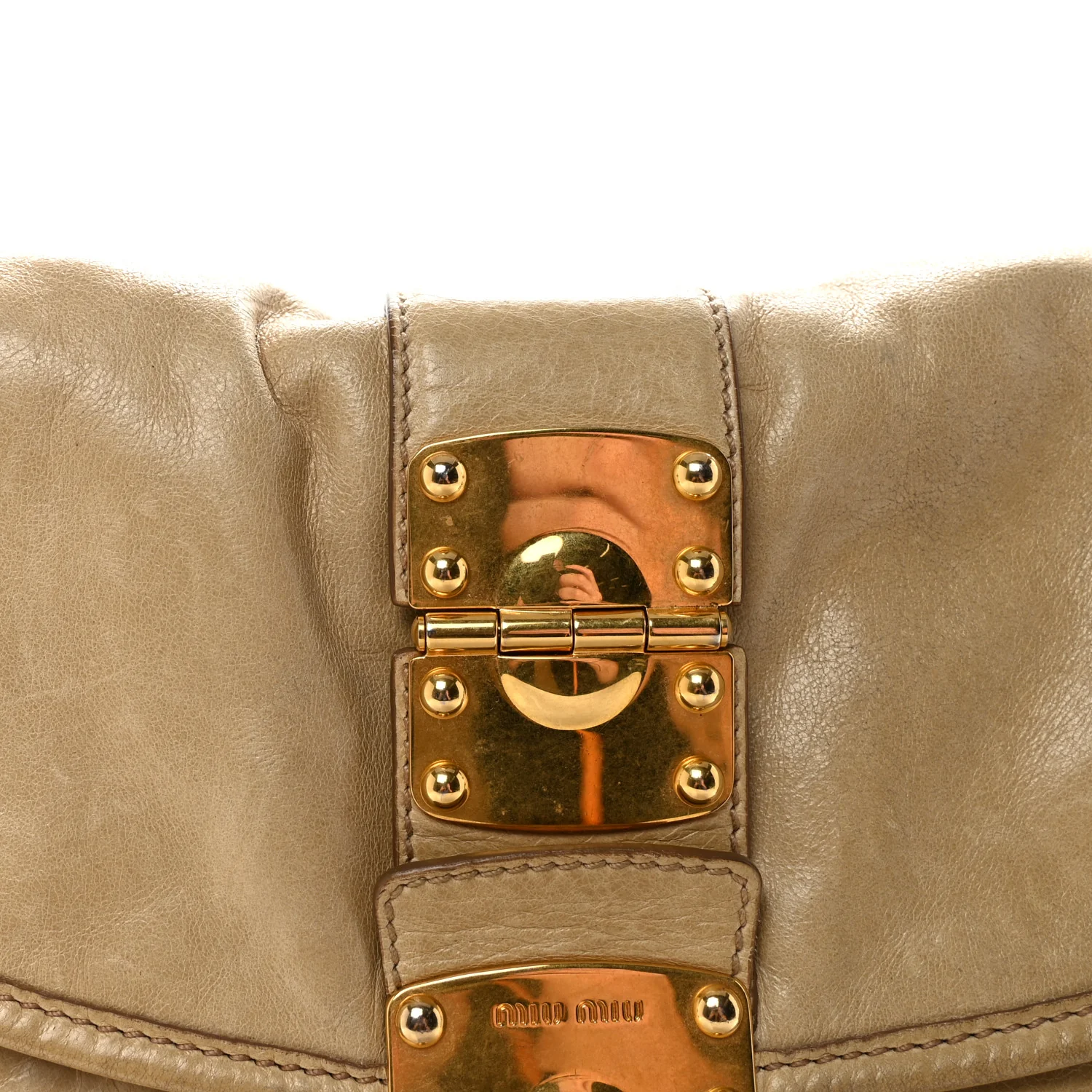 Nappa Matelasse Coffer Hobo Beige - Top Club